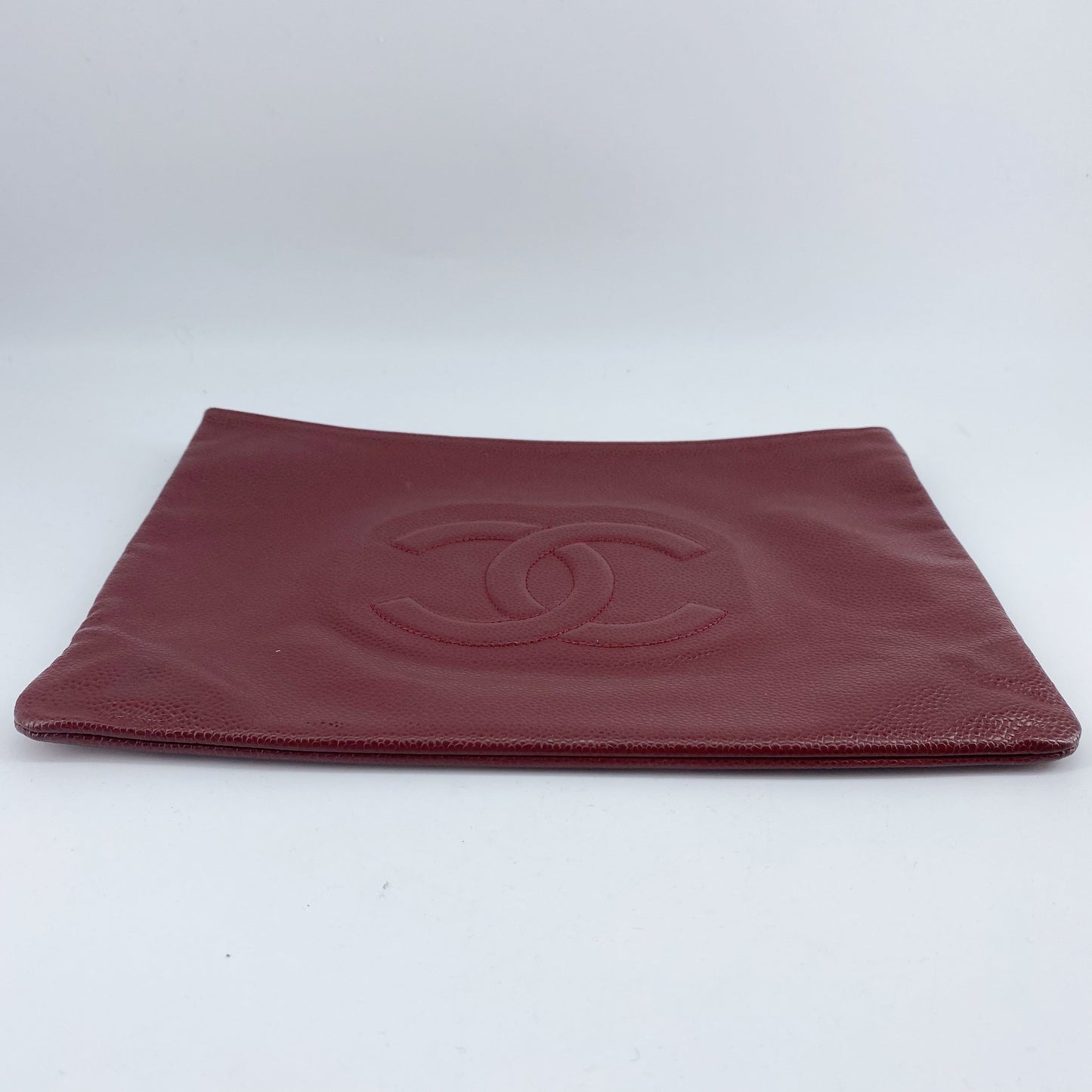 Chanel Red Leather Clutch