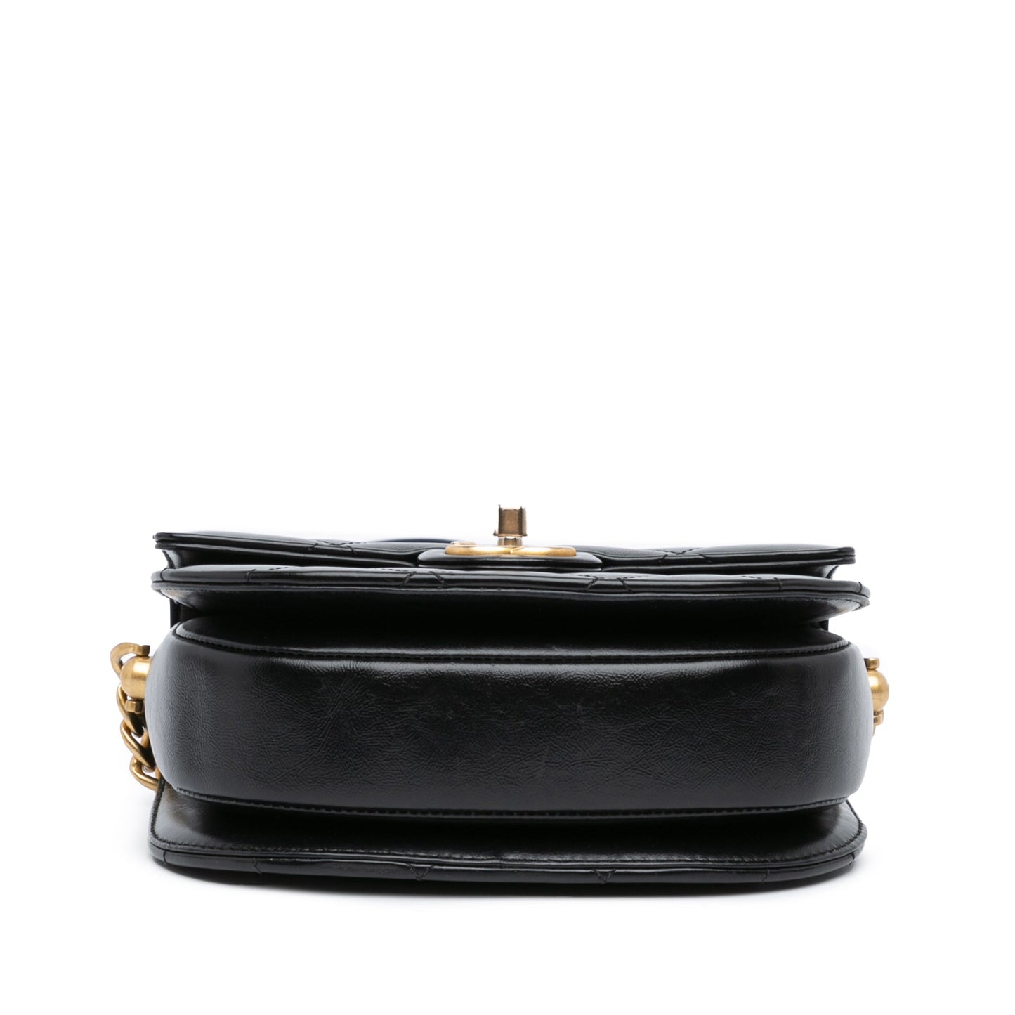 Chanel Sac CC Quilted Calfskin Round Moon Messenger Flap