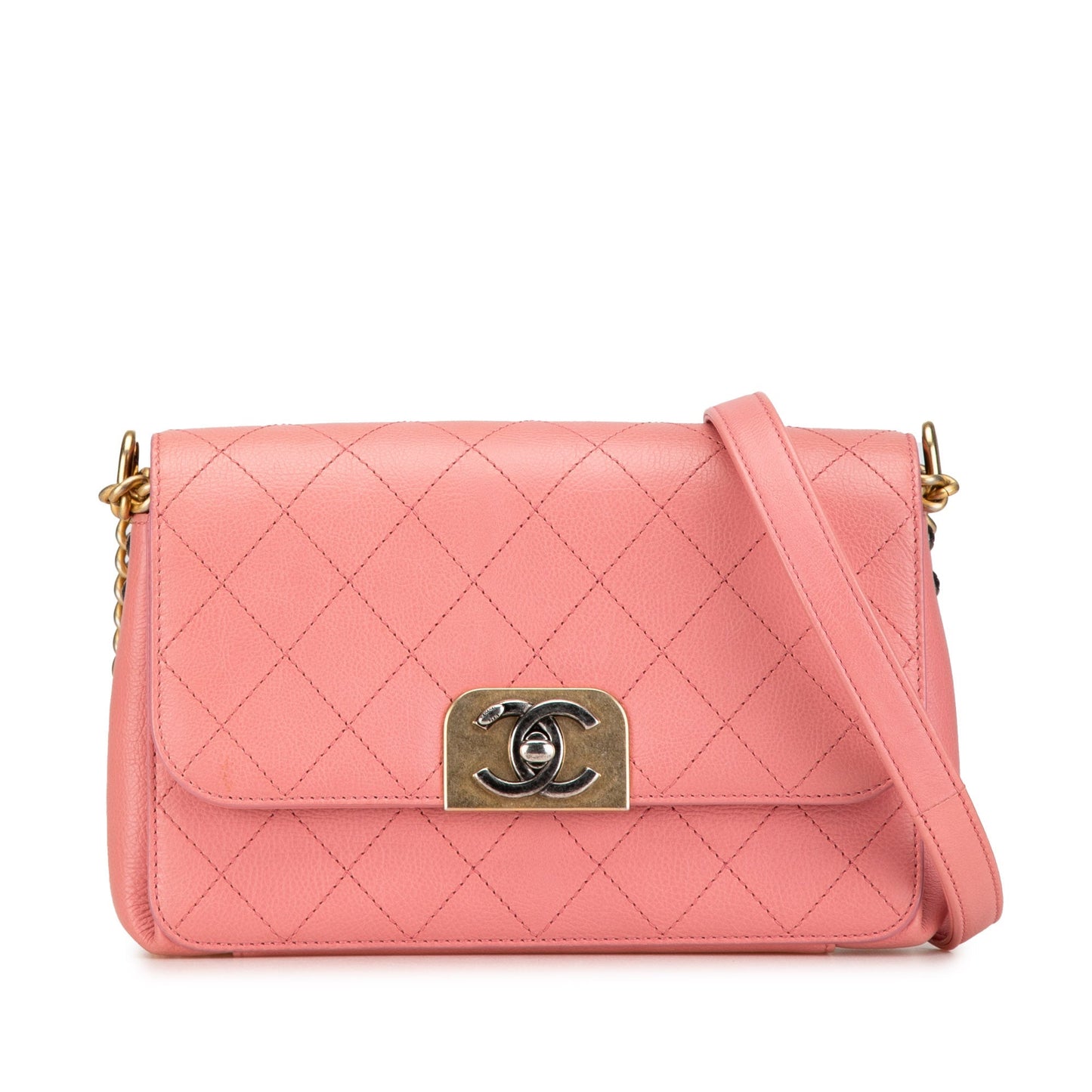 Chanel Sac Quilted Calfskin Straight Lined Flap