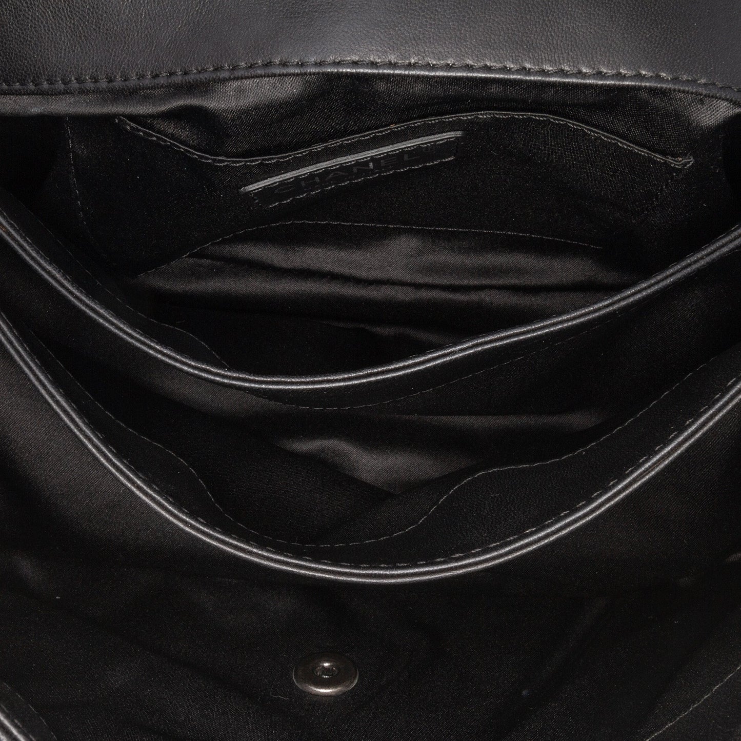 Black Chanel Quilted Lambskin Accordion Flap Shoulder Bag