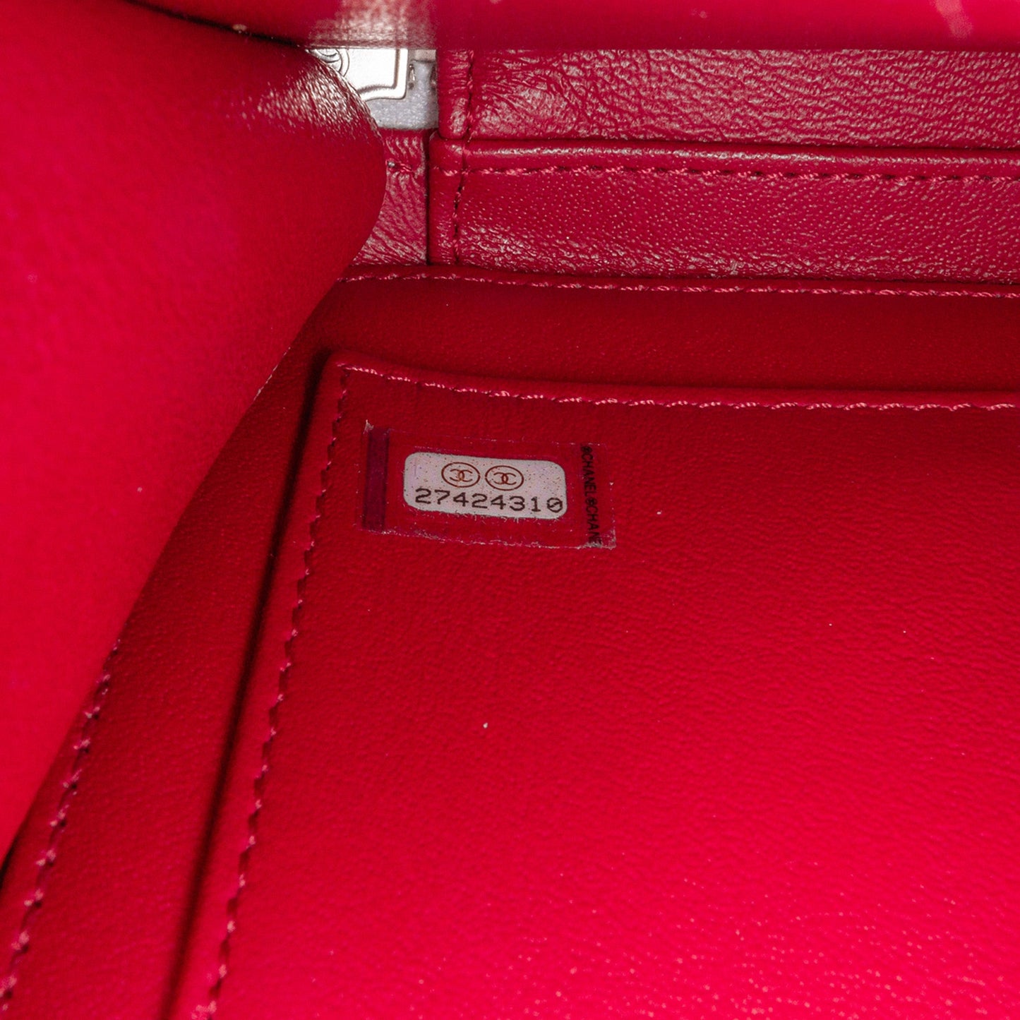 Chanel Sac Small Caviar CC Filigree Striped Vanity Case