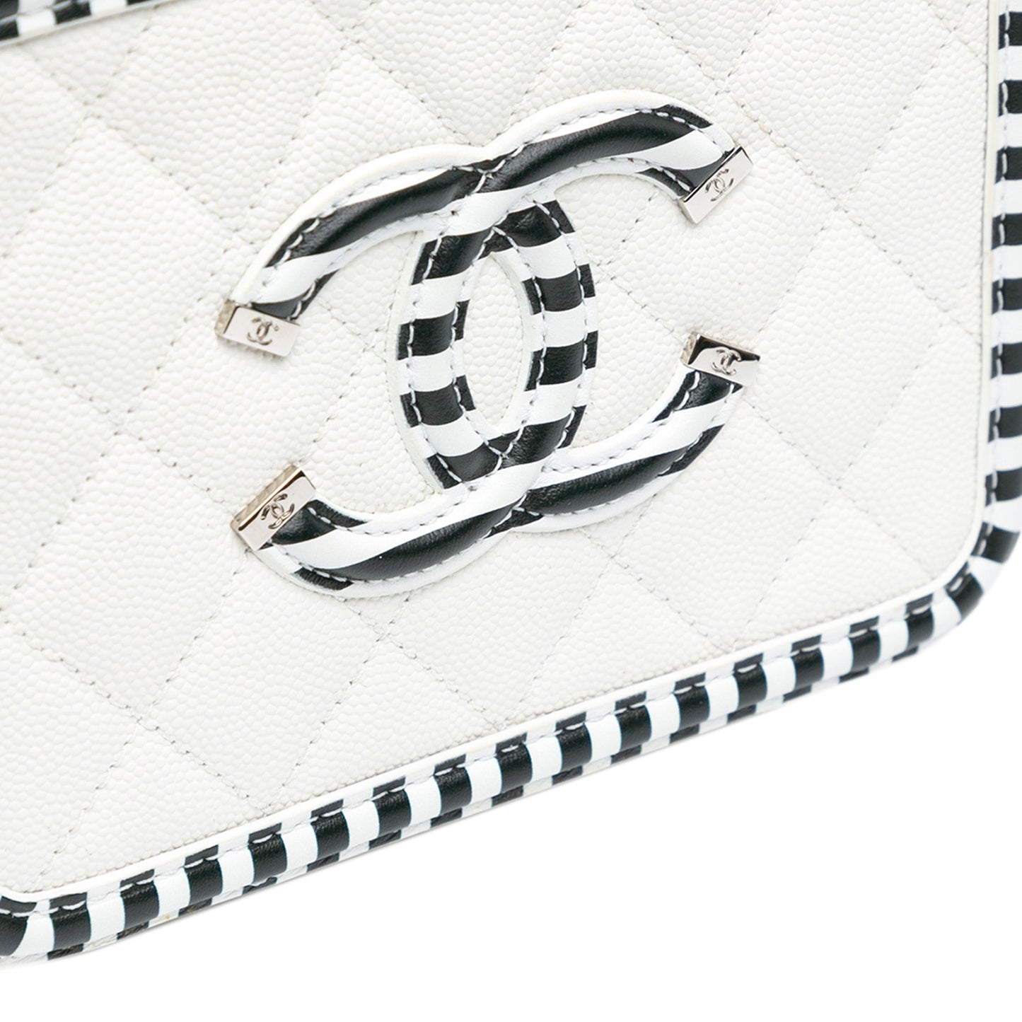Chanel Sac Small Caviar CC Filigree Striped Vanity Case
