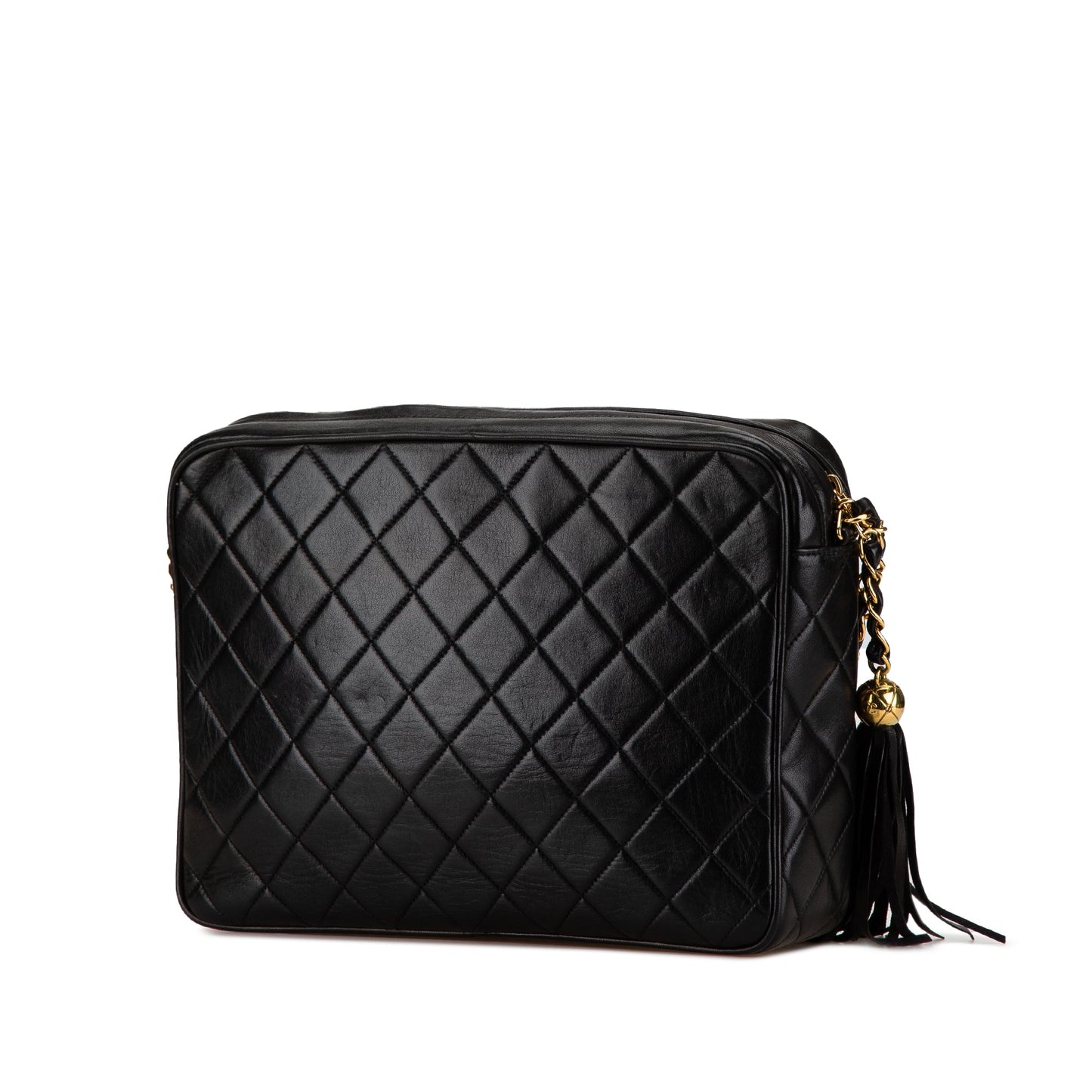Black Chanel Quilted Lambskin Tassel Camera Bag