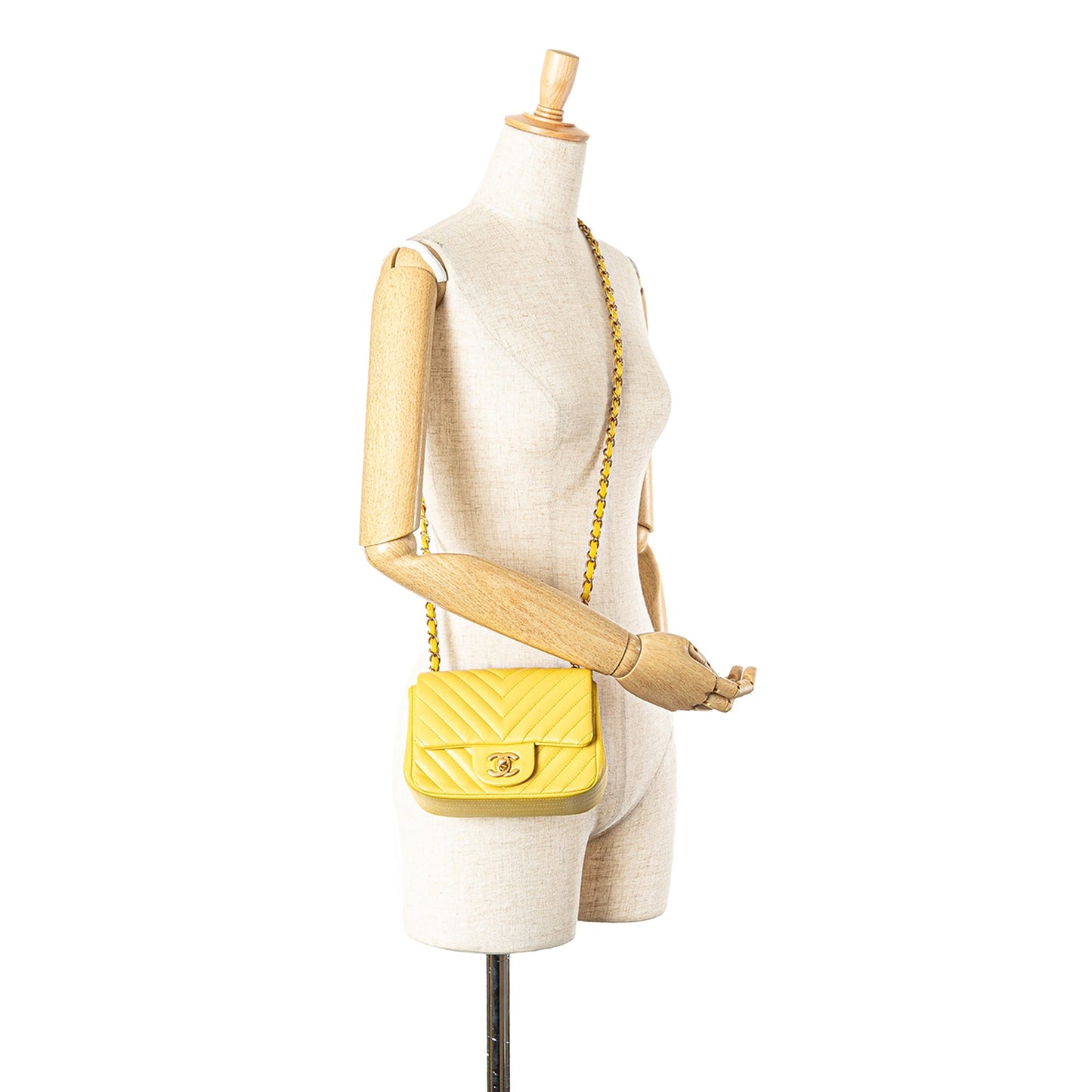 Chanel Sac Mini Square Classic Chevron Lambskin Single Flap