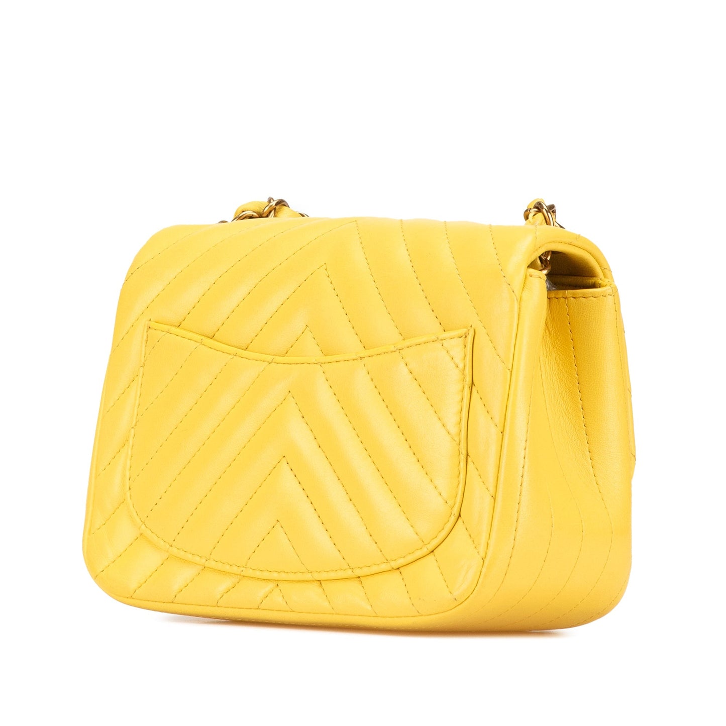 Chanel Sac Mini Square Classic Chevron Lambskin Single Flap