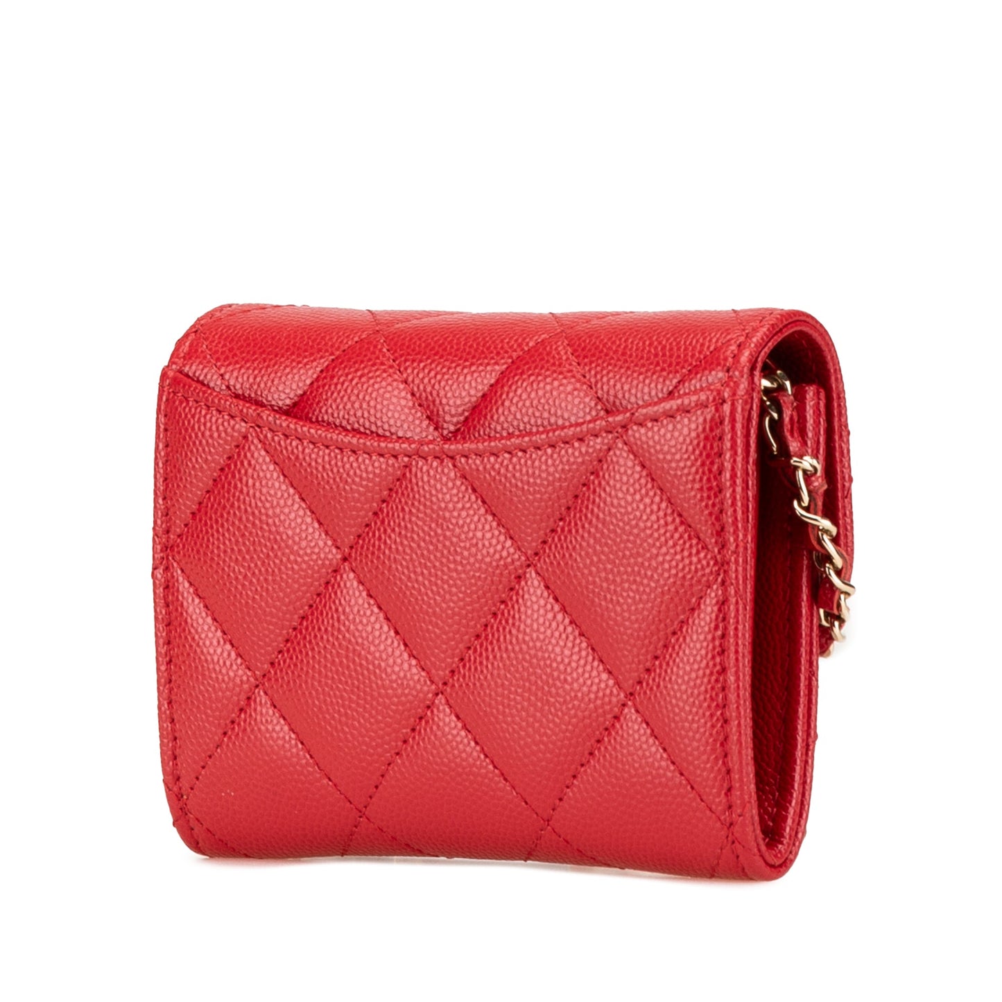 Chanel Sac CC Quilted Caviar Flap Card Holder on Chain
