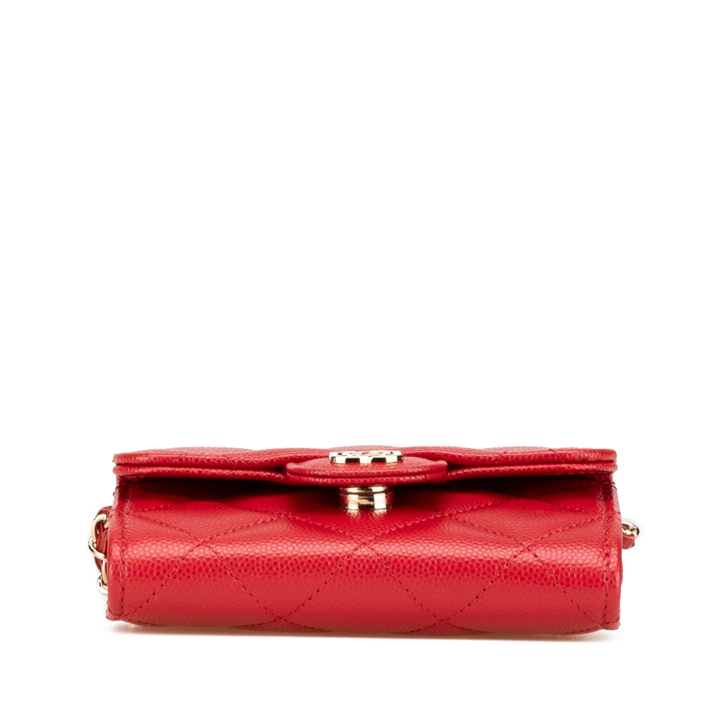 Chanel Sac CC Quilted Caviar Flap Card Holder on Chain