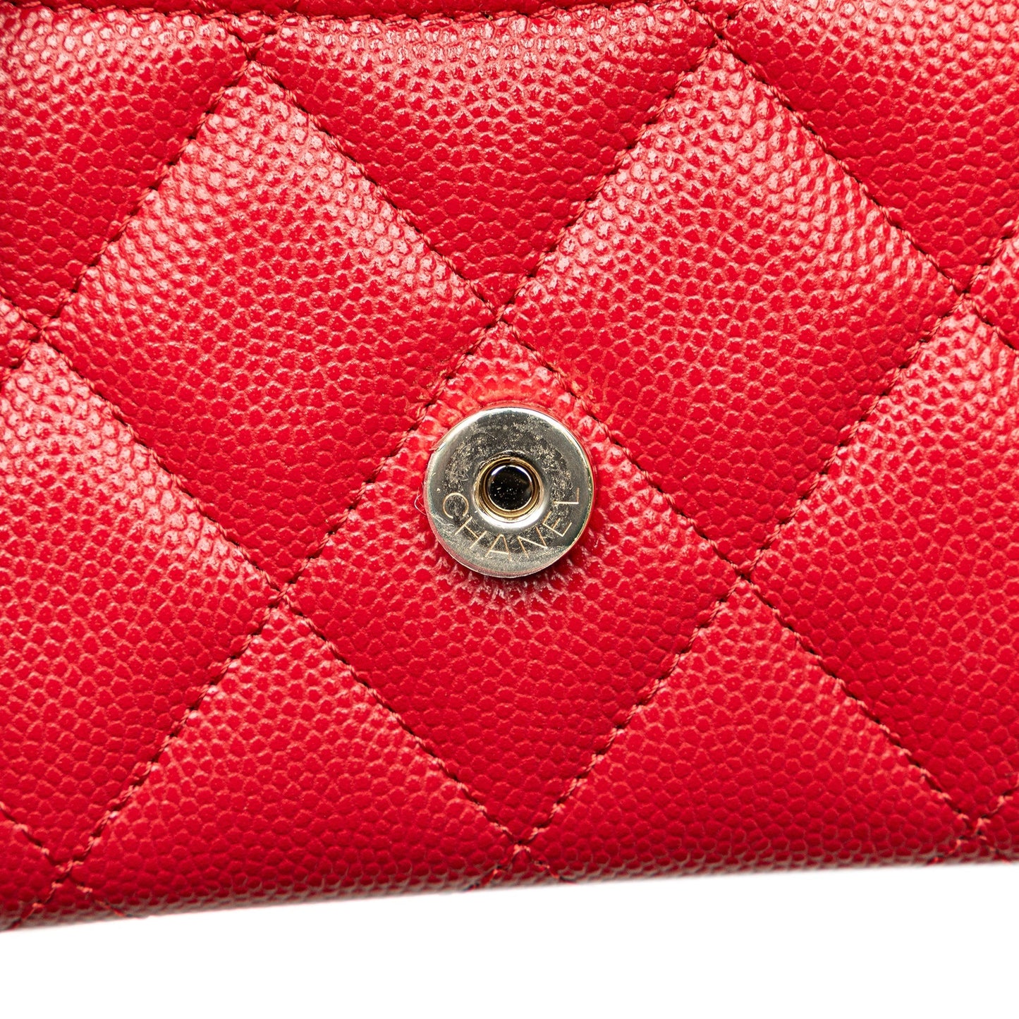 Chanel Sac CC Quilted Caviar Flap Card Holder on Chain