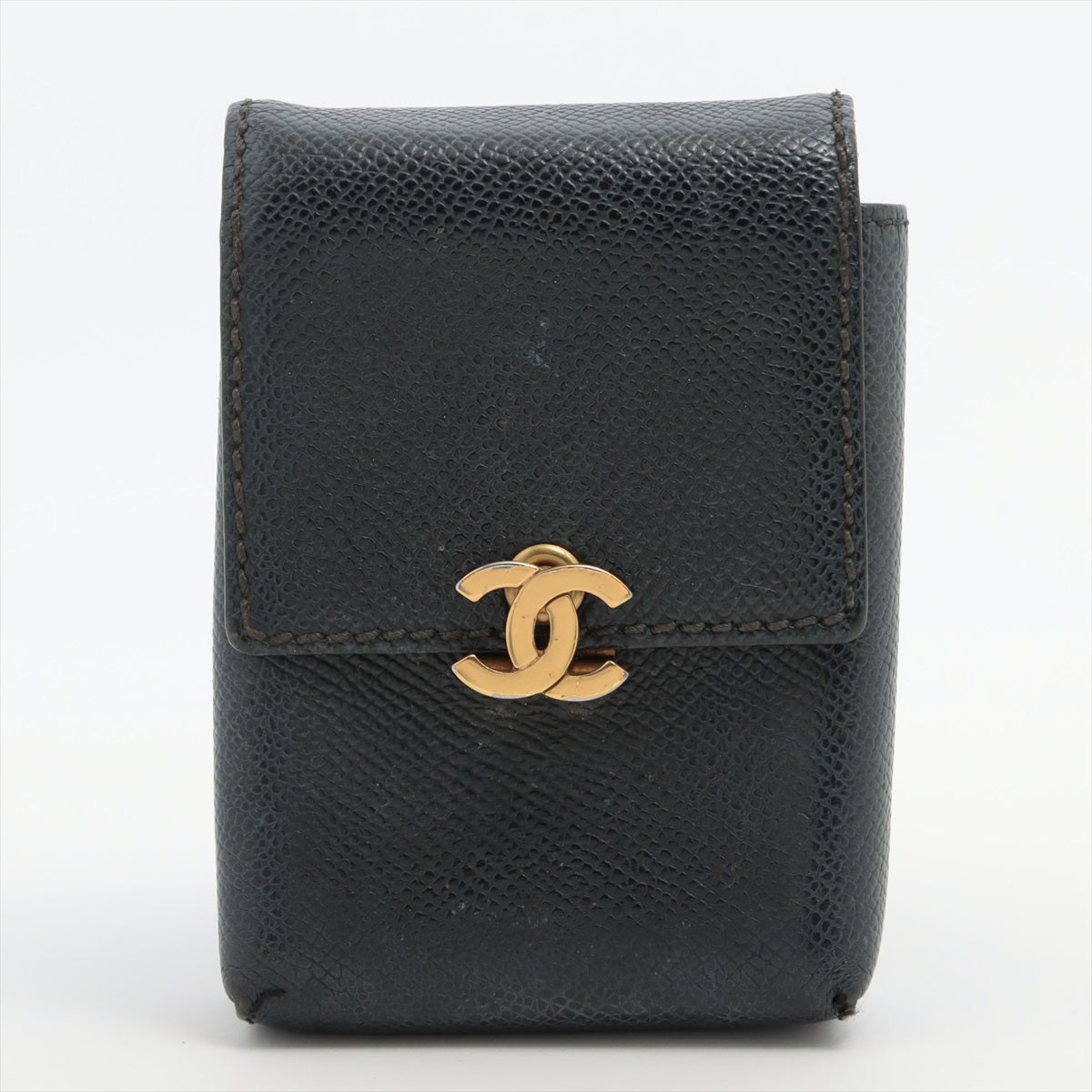 Chanel Coco Mark Caviarskin Cigarette Case Black