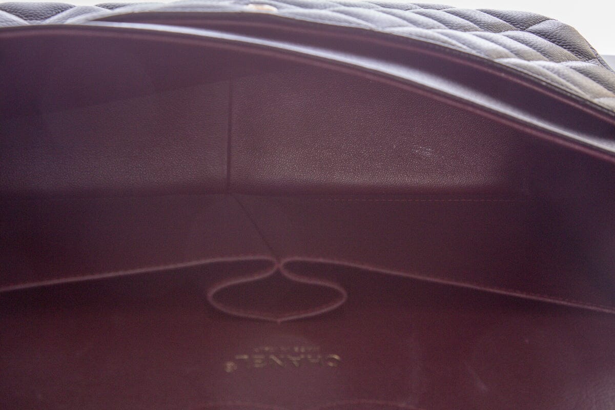 Chanel Black Caviar Classic Jumbo Double Flap GHW Handbag