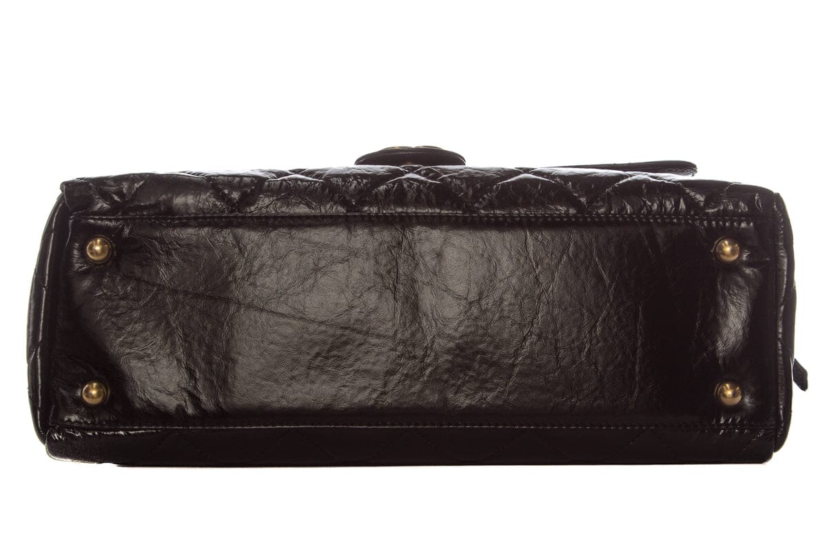 Chanel Black CC diamond Quilted Bowling GHW Handbag ( 2023 Cruise)