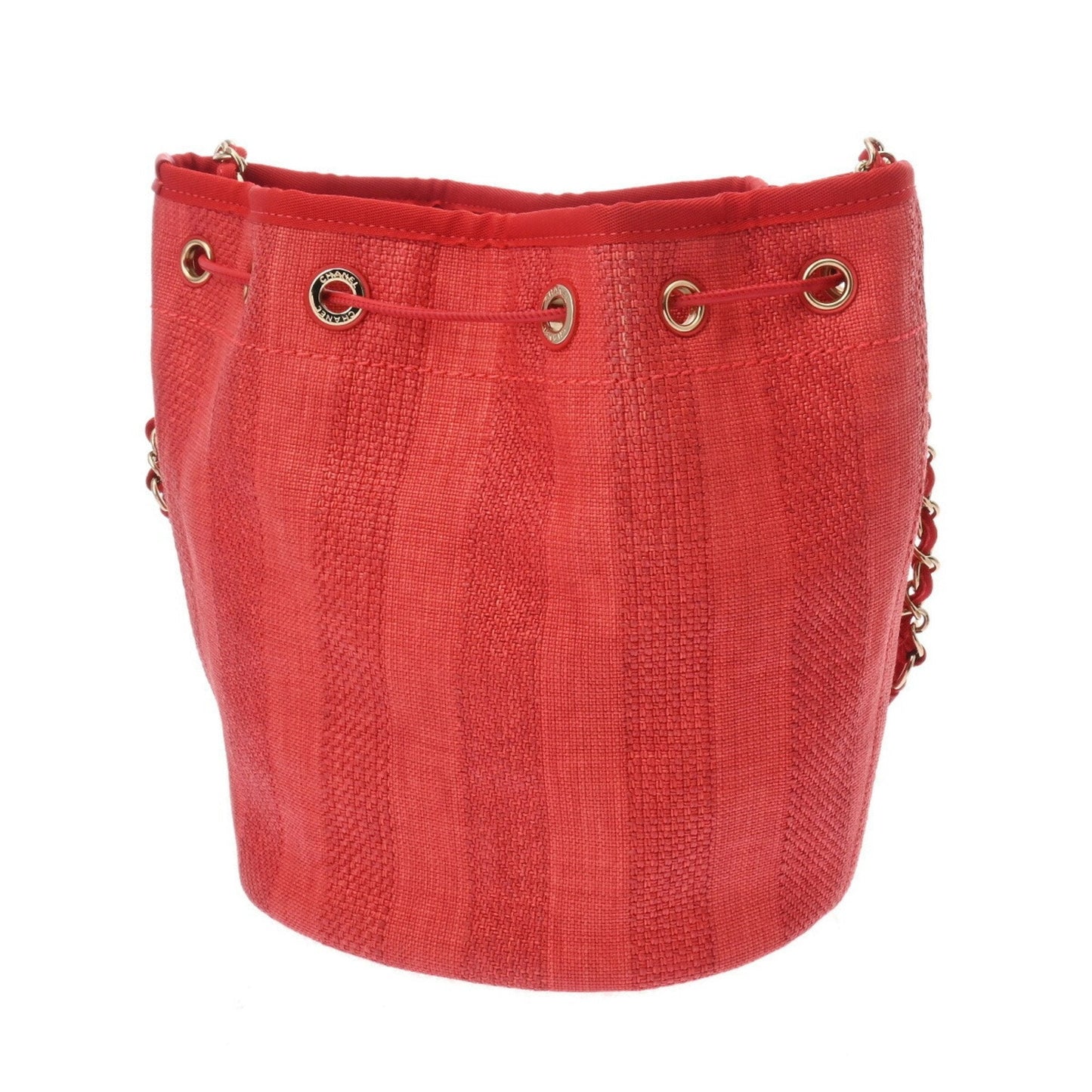 Chanel Sac Deauville en paille rouge