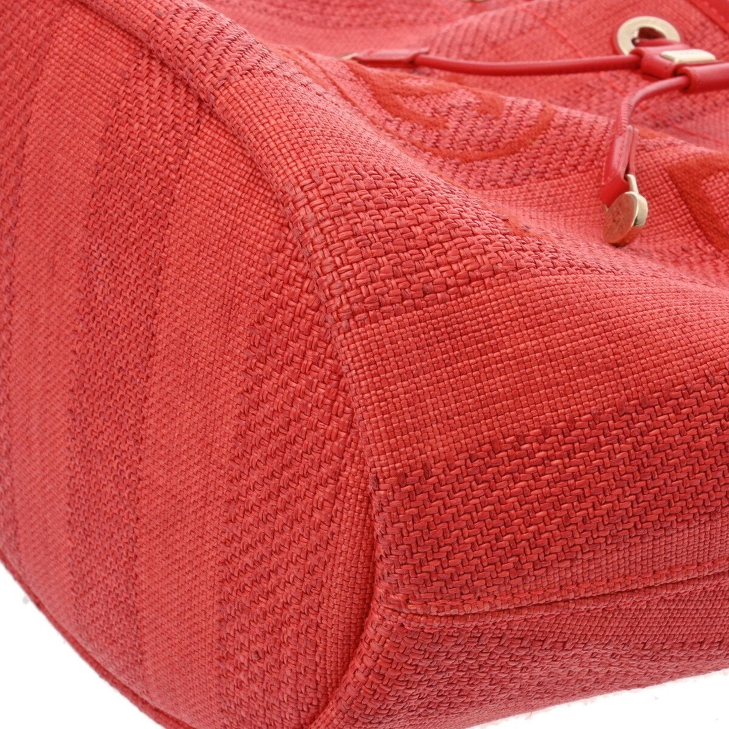 Chanel Sac Deauville en paille rouge