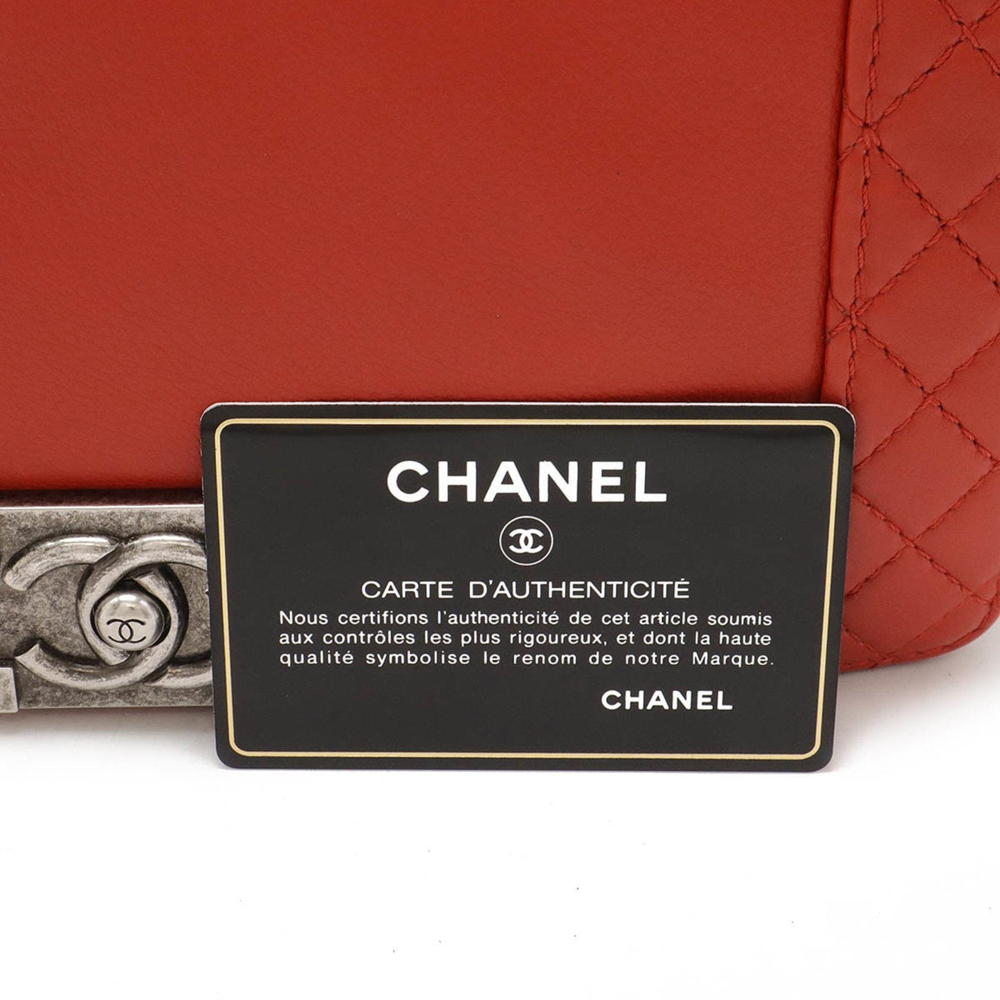 Chanel Sac Boy en cuir rouge