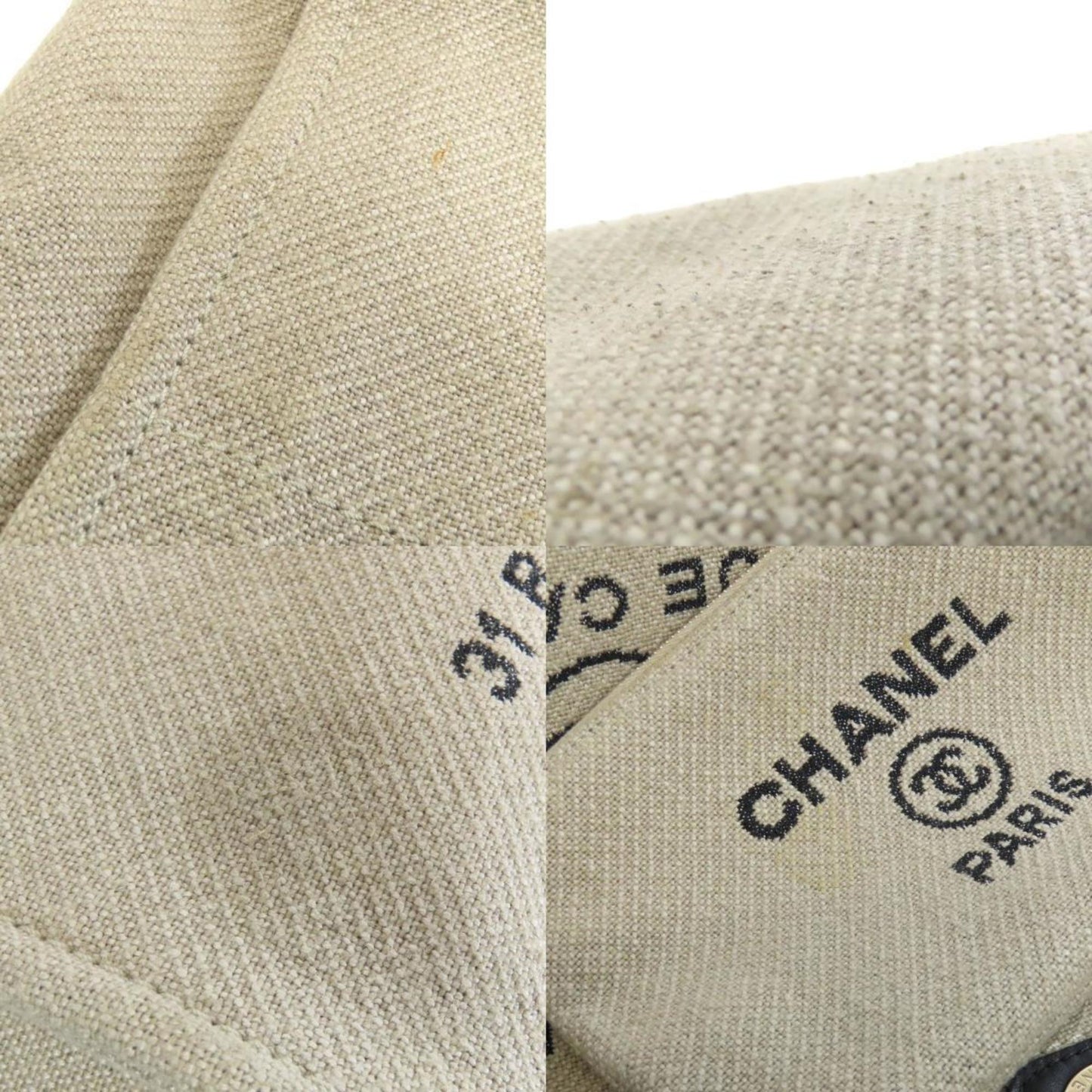 Chanel Sac Deauville en toile beige