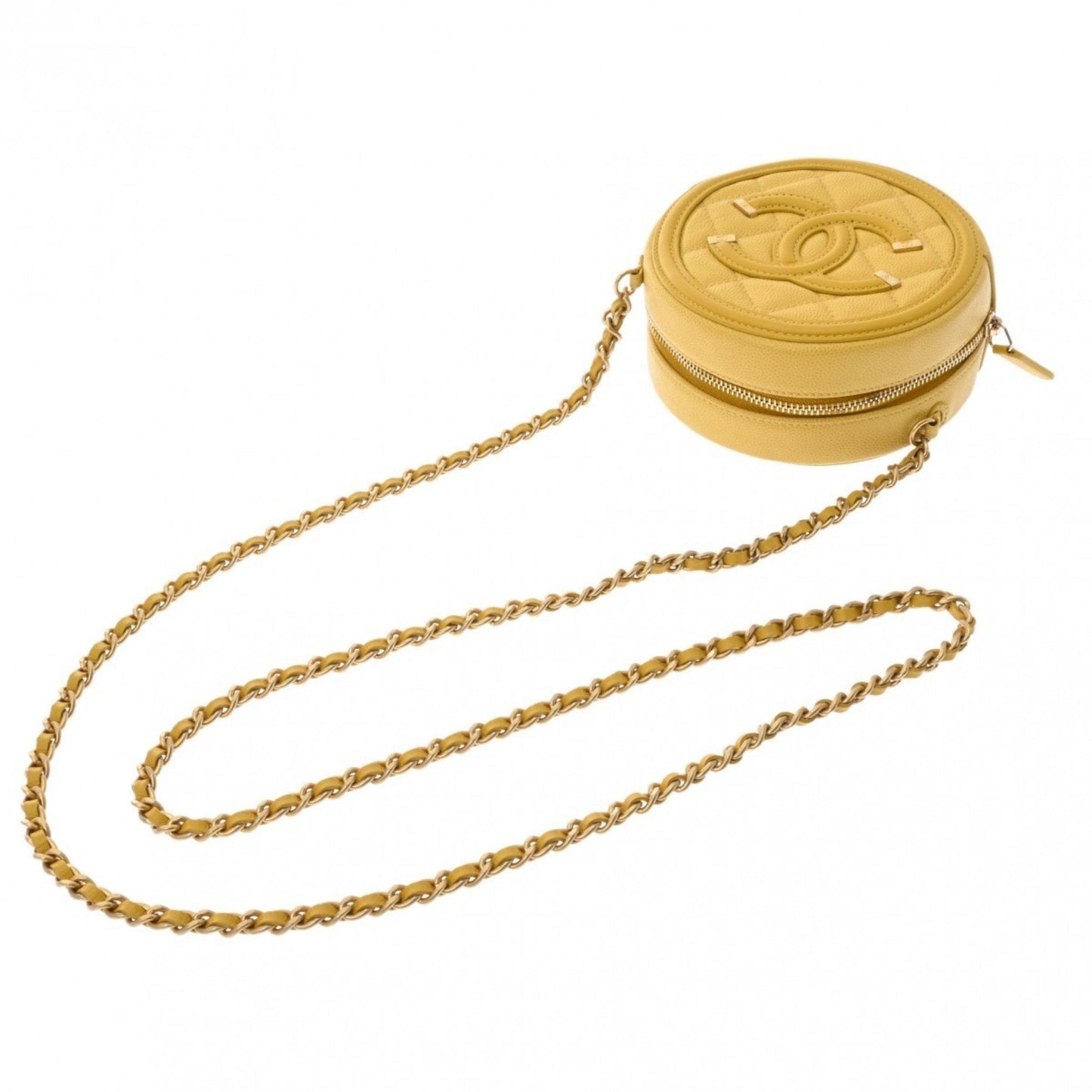 Chanel Sac Filigree en cuir caviar jaune