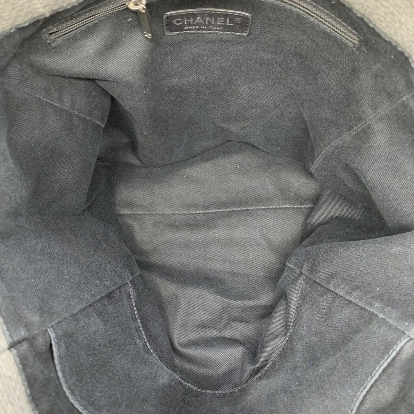 Chanel Sac Deauville en toile gris