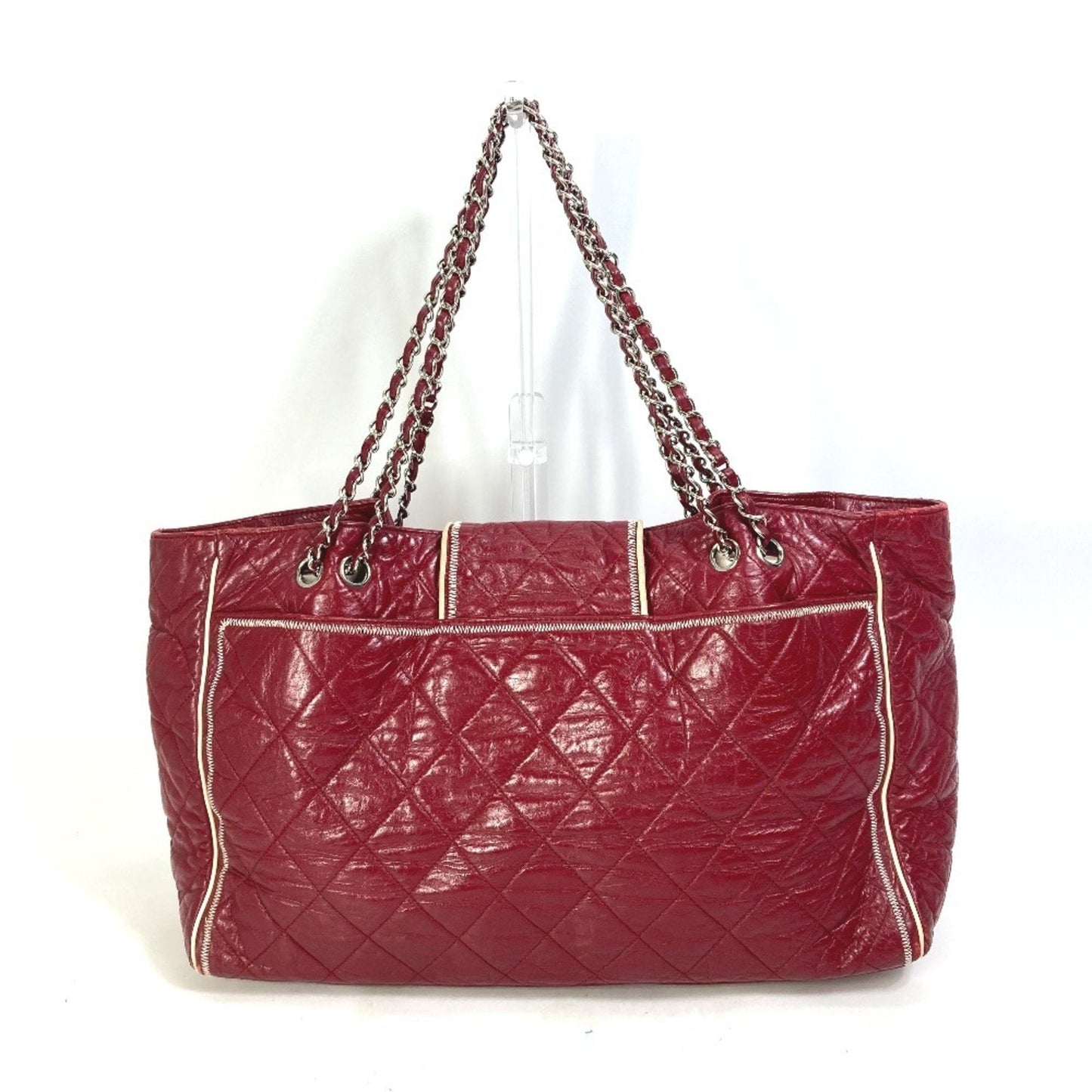Chanel Sac Chain Tote en cuir rouge