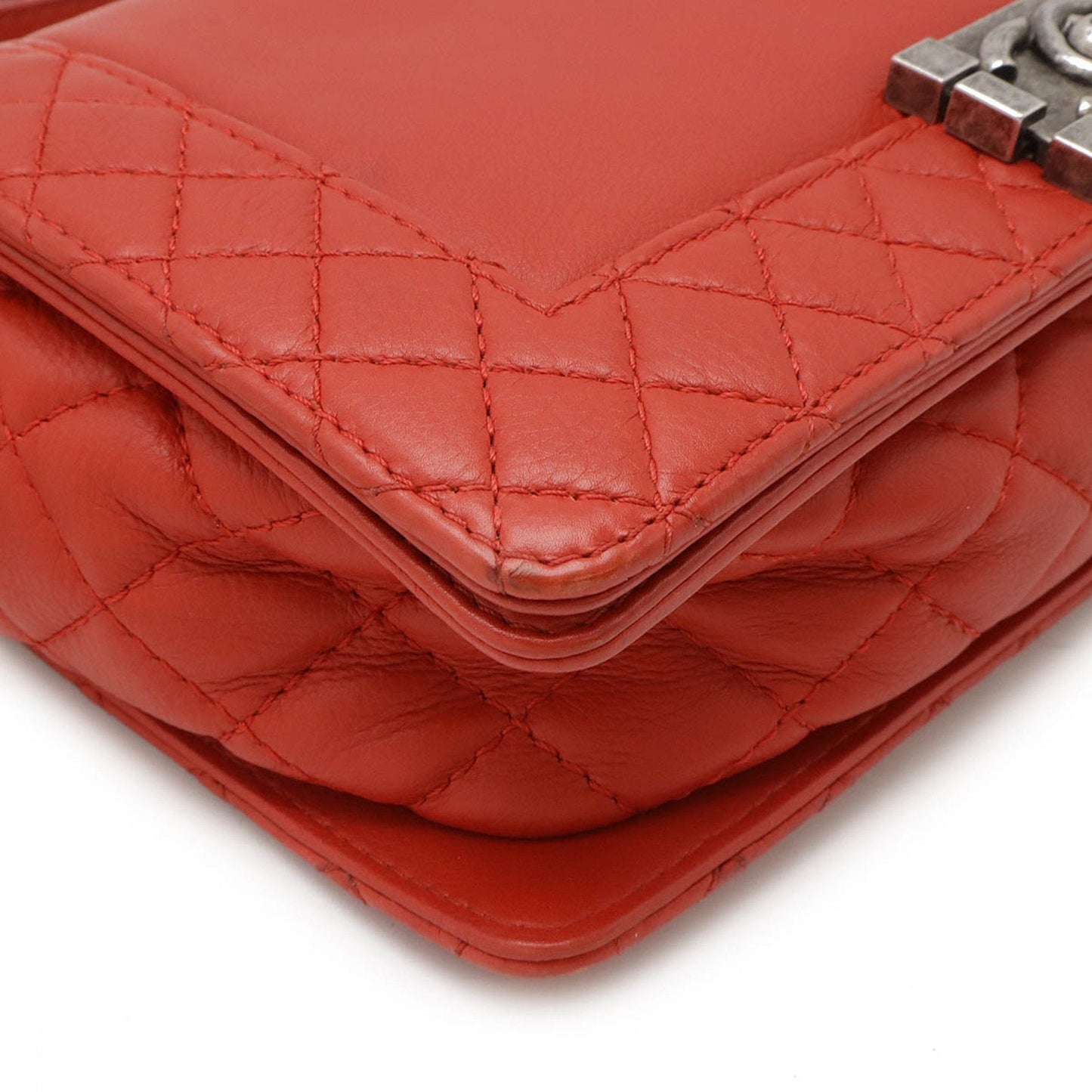 Chanel Sac Boy en cuir rouge