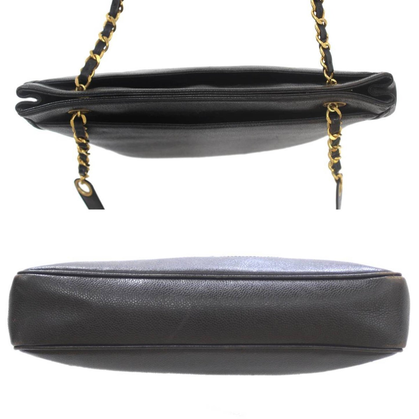 Chanel Sac Chain Tote en cuir caviar noir