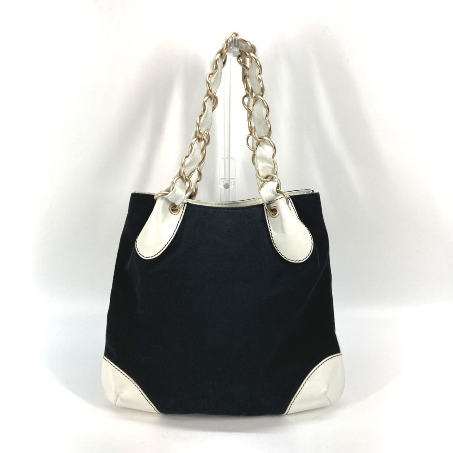Chanel Sac Chain Tote en toile noir