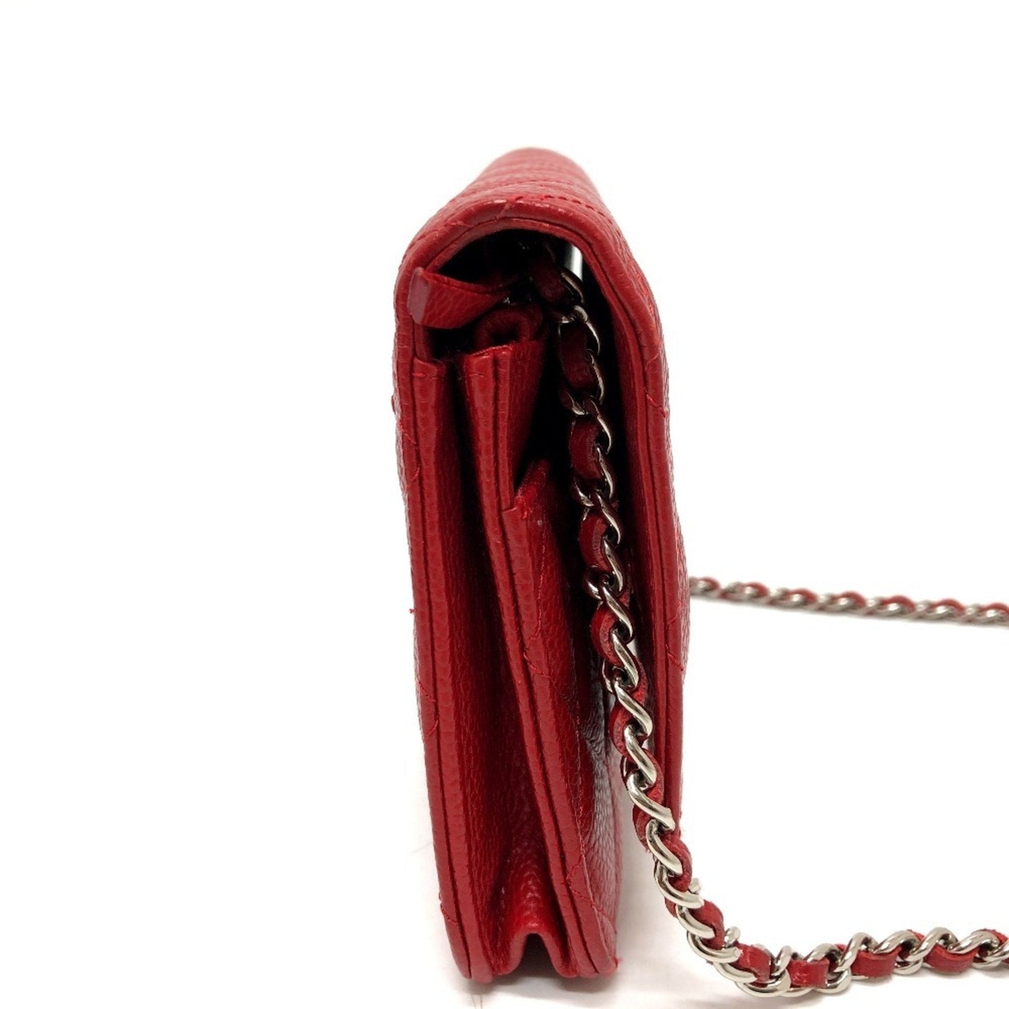 Chanel Sac Classic en cuir caviar rouge