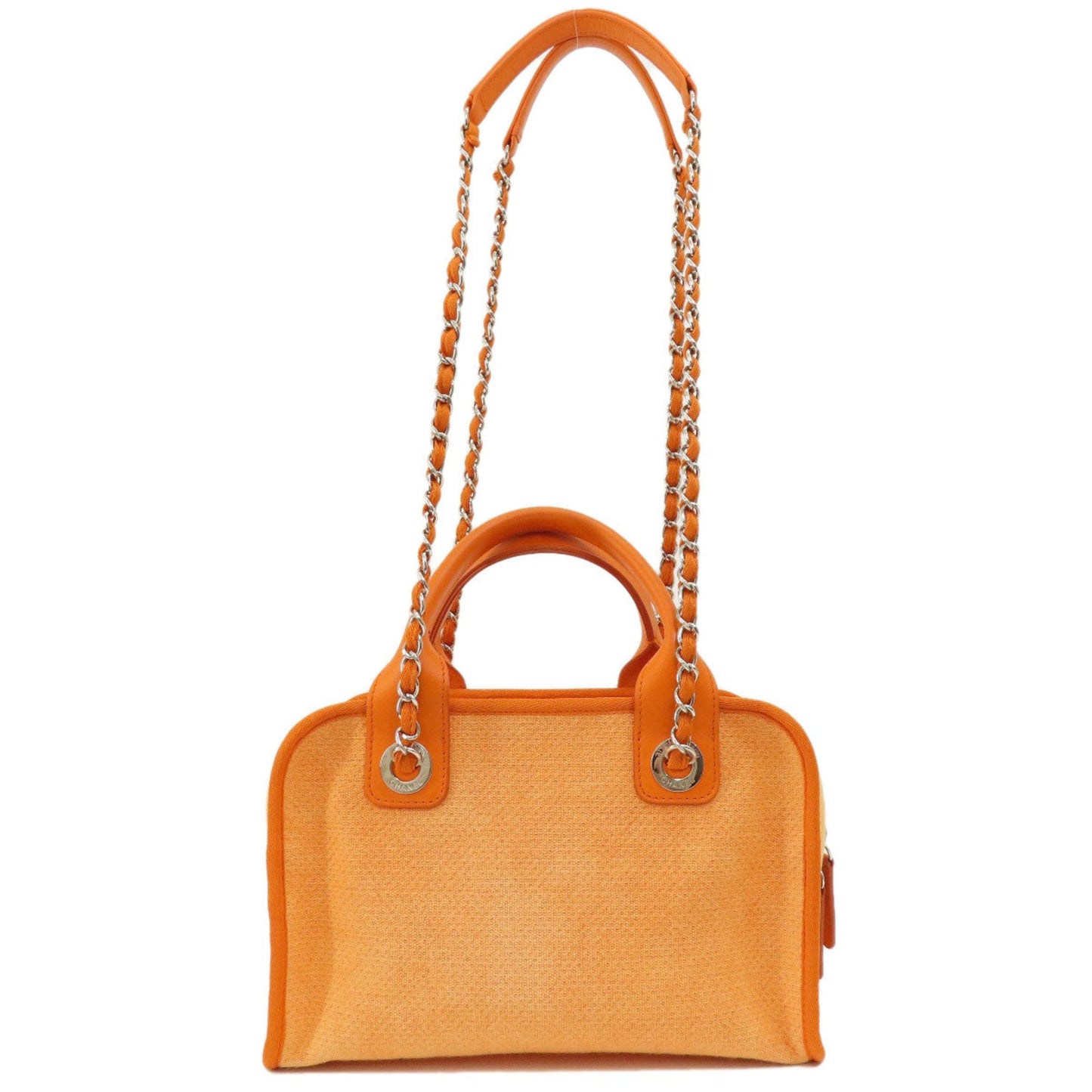Chanel Sac Deauville en toile orange