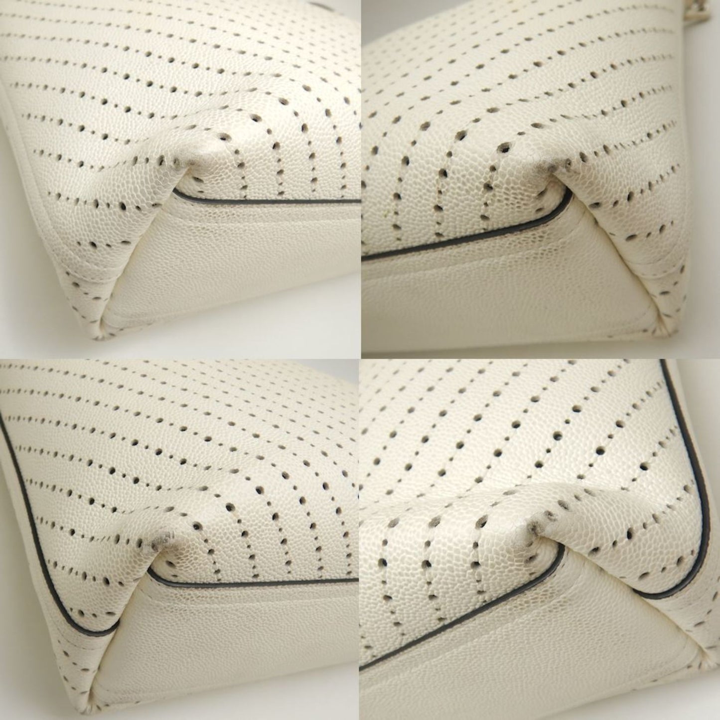 Chanel Sac Chain Tote en cuir caviar gris