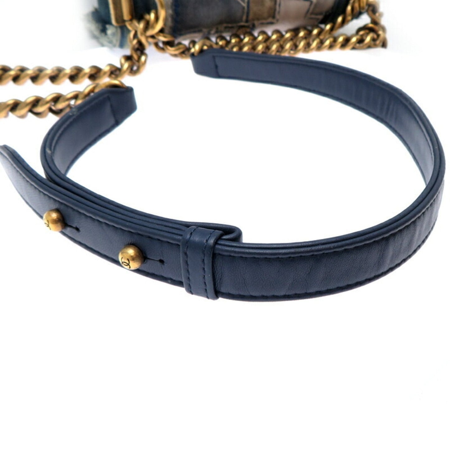 Chanel Sac Boy en denim bleu