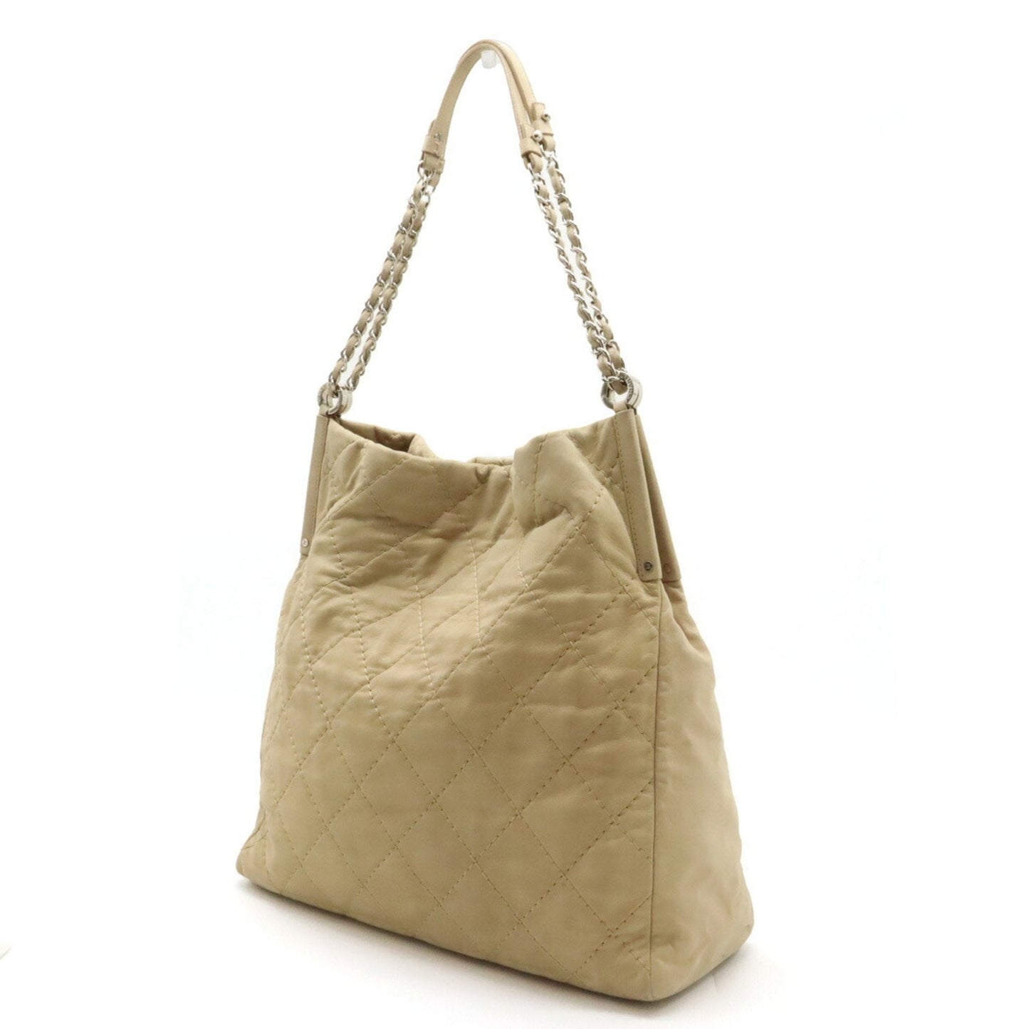 Chanel Sac Chain Tote en cuir beige