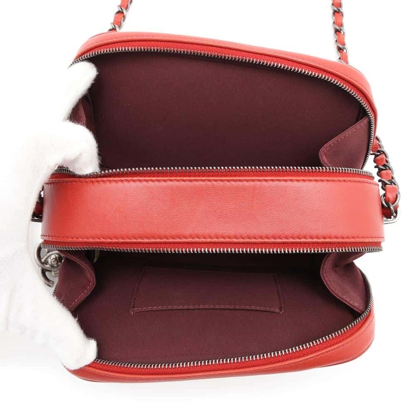 Chanel Sac Boy en cuir rouge