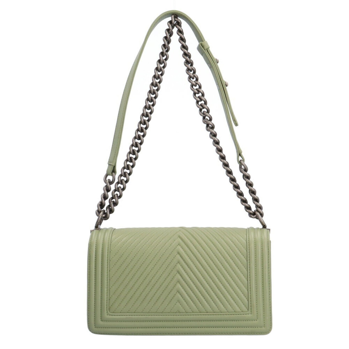 Chanel Sac Boy en cuir vert