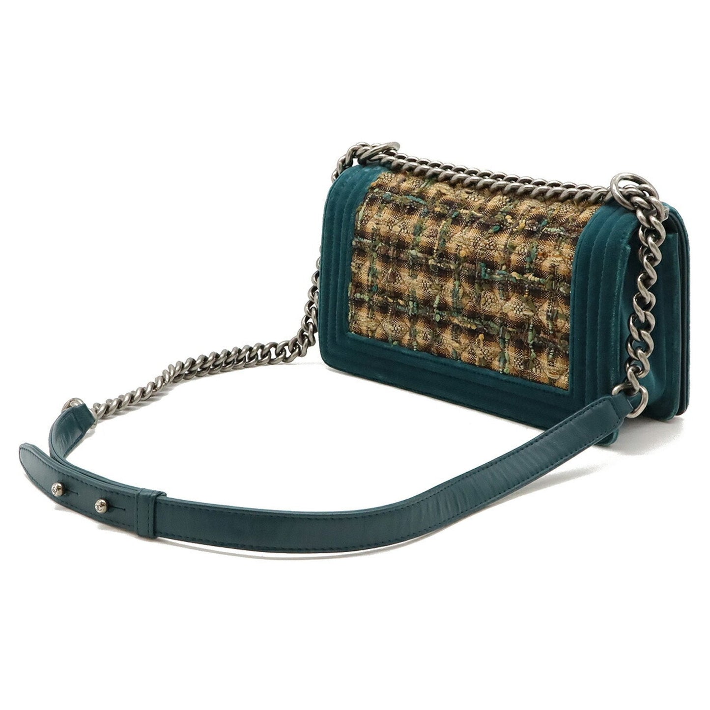 Chanel Sac Boy en tweed vert