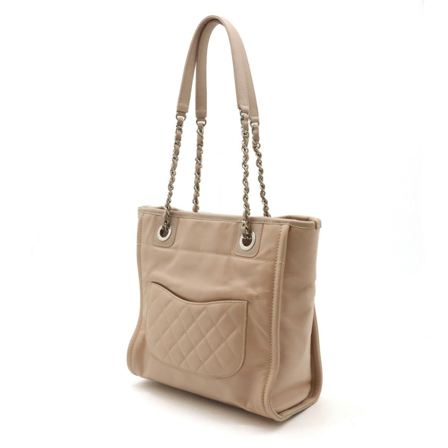 Chanel Sac Deauville en cuir beige