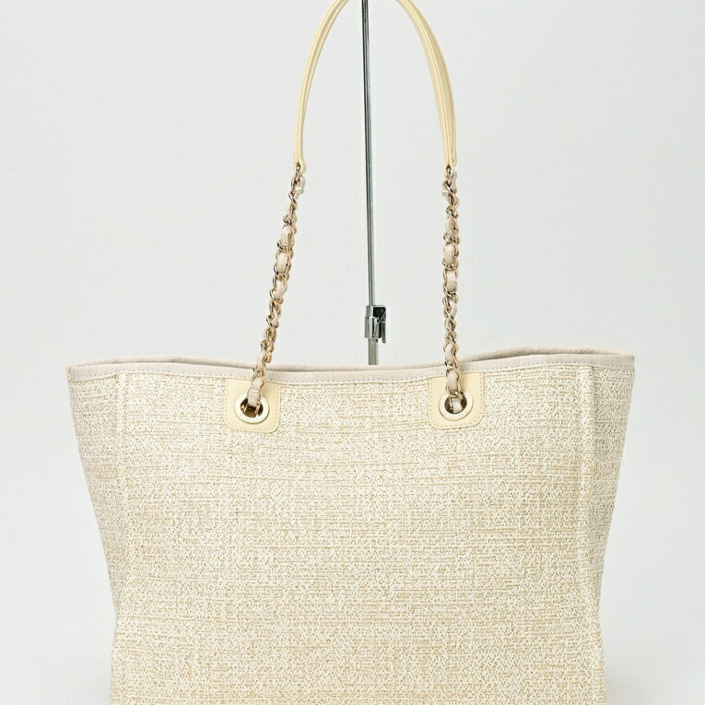 Chanel Sac Deauville en paille blanc