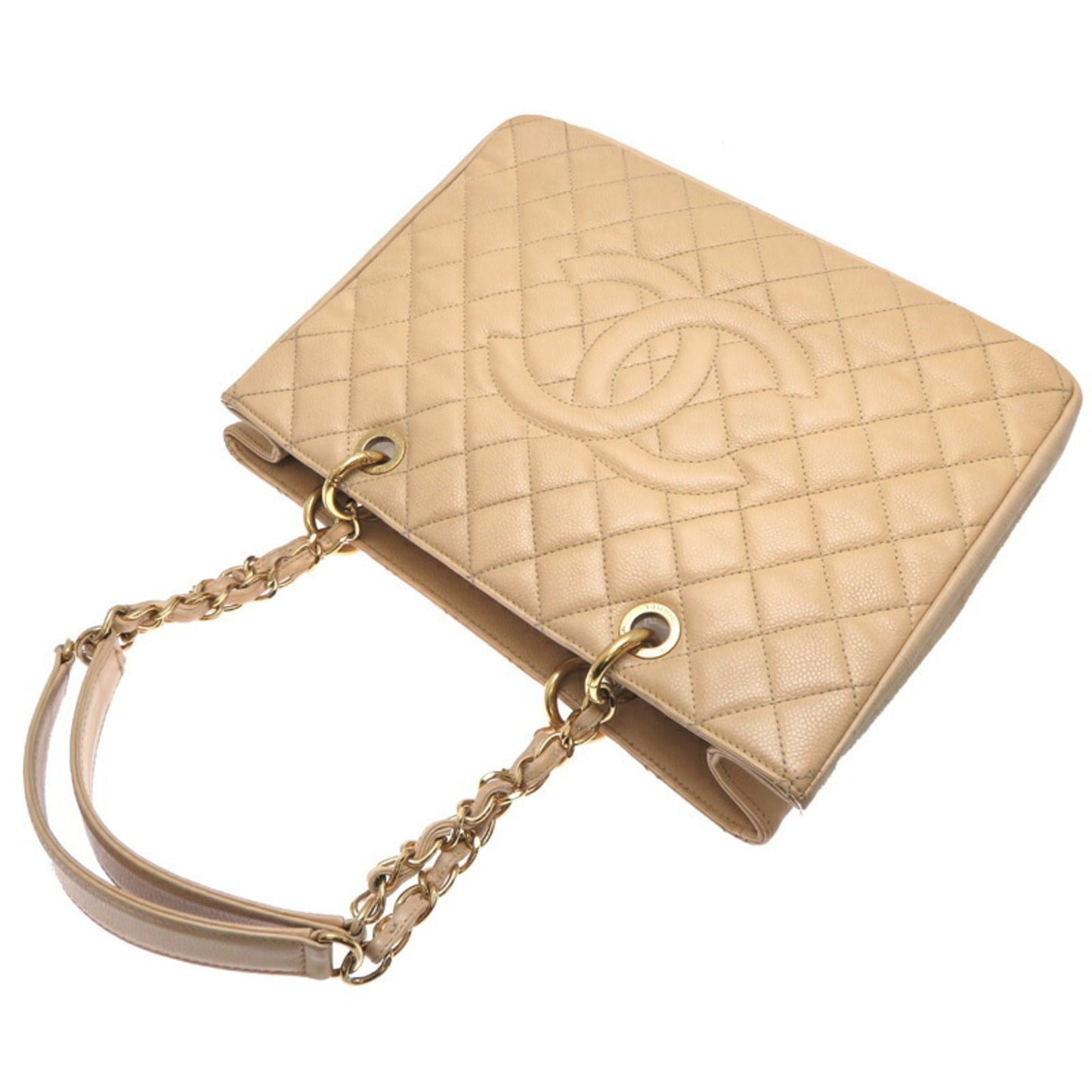 Chanel Sac GST en cuir caviar beige