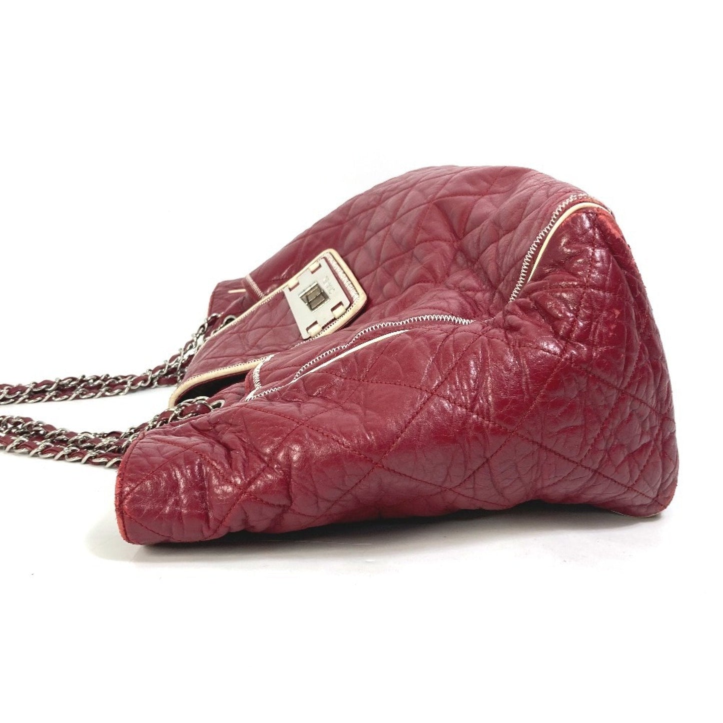 Chanel Sac Chain Tote en cuir rouge