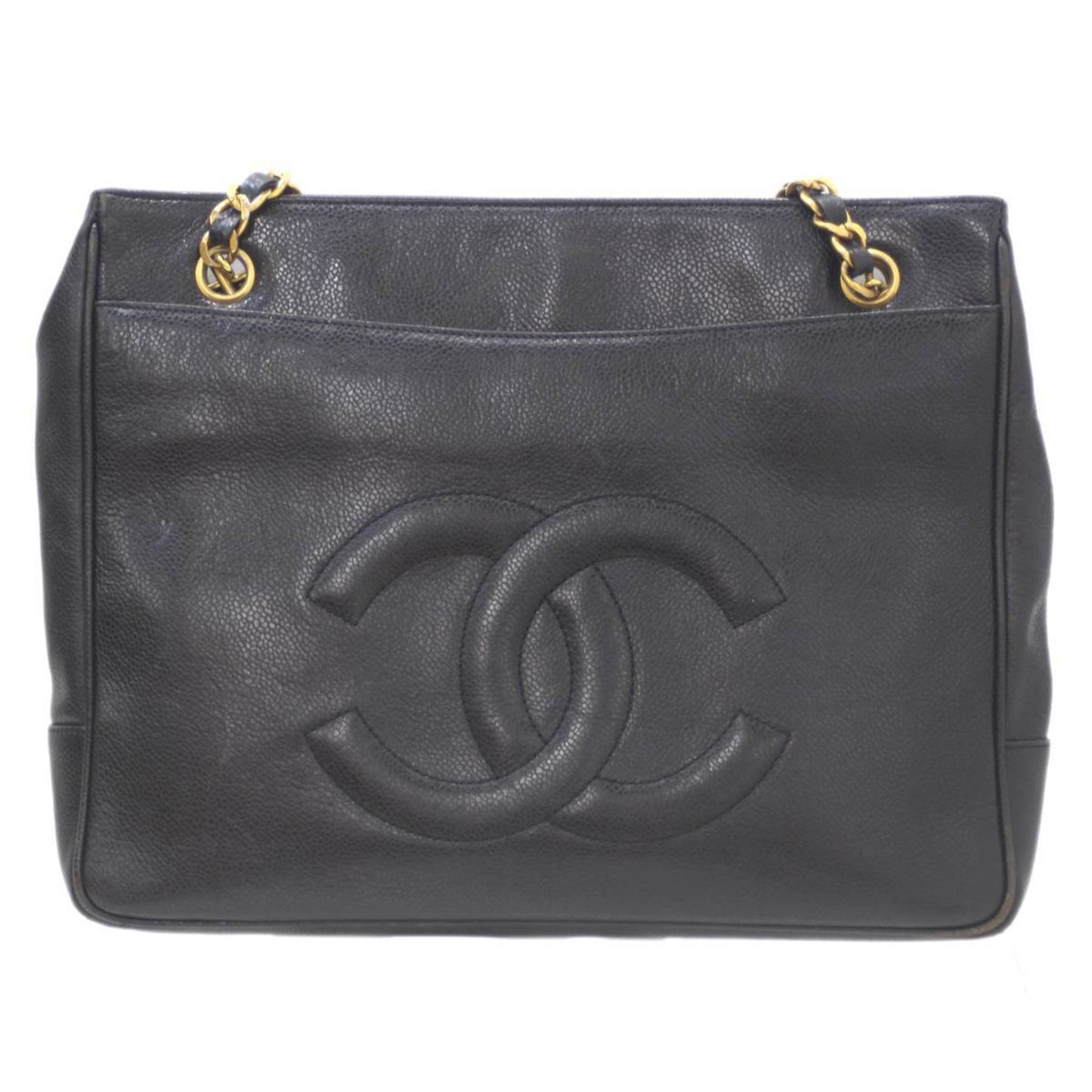 Chanel Sac Chain Tote en cuir caviar noir