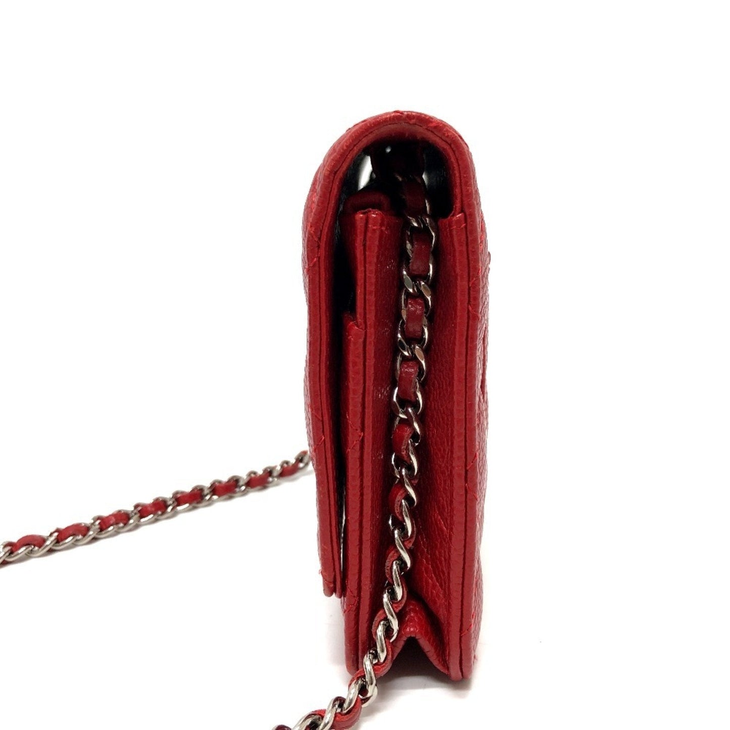 Chanel Sac Classic en cuir caviar rouge