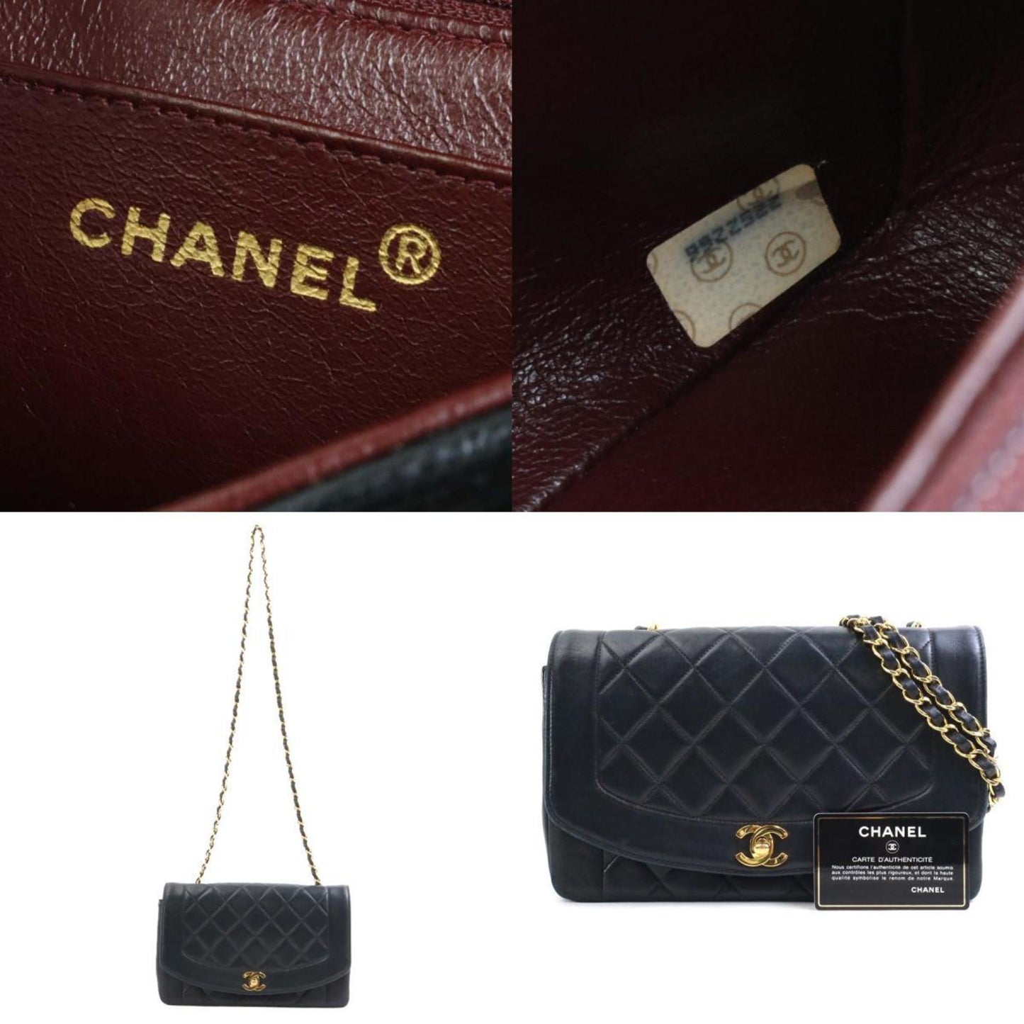 Chanel Sac Diana en cuir noir