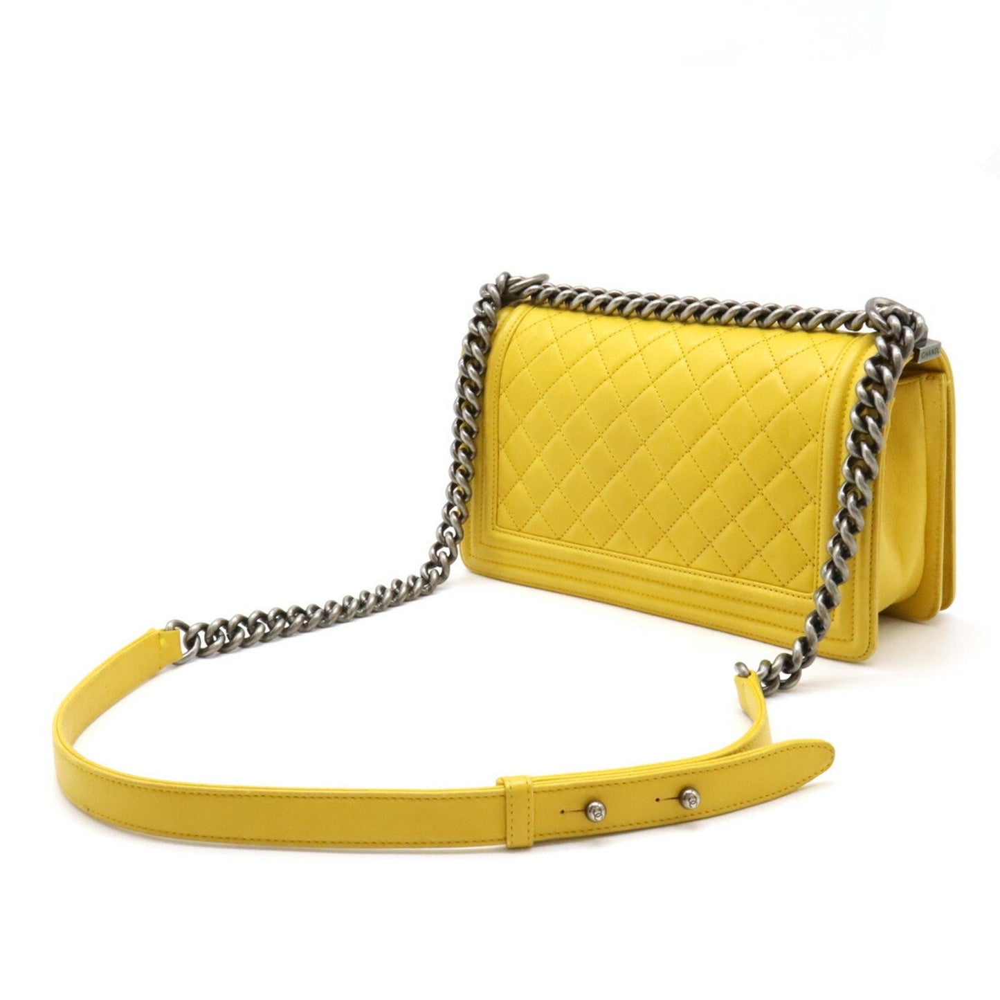 Chanel Sac Boy en cuir jaune