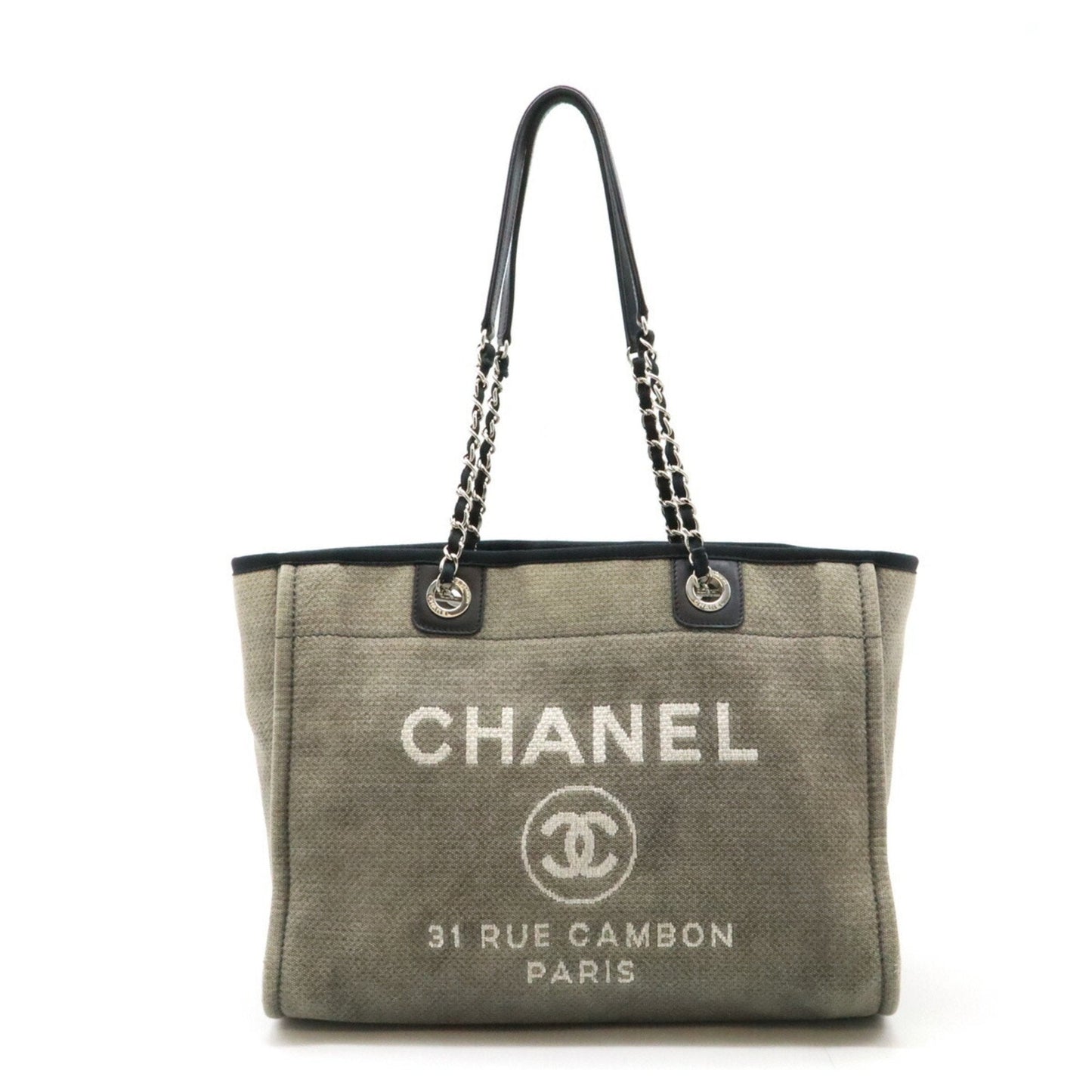 Chanel Sac Deauville en toile noir