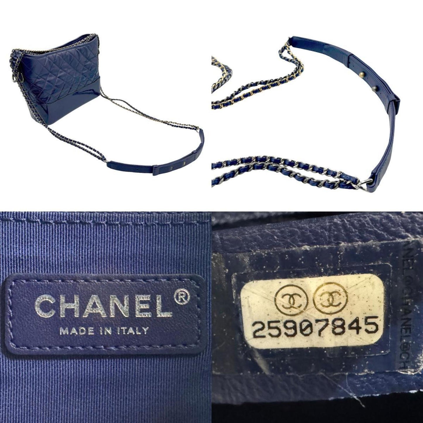 Chanel Sac Gabrielle en cuir bleu
