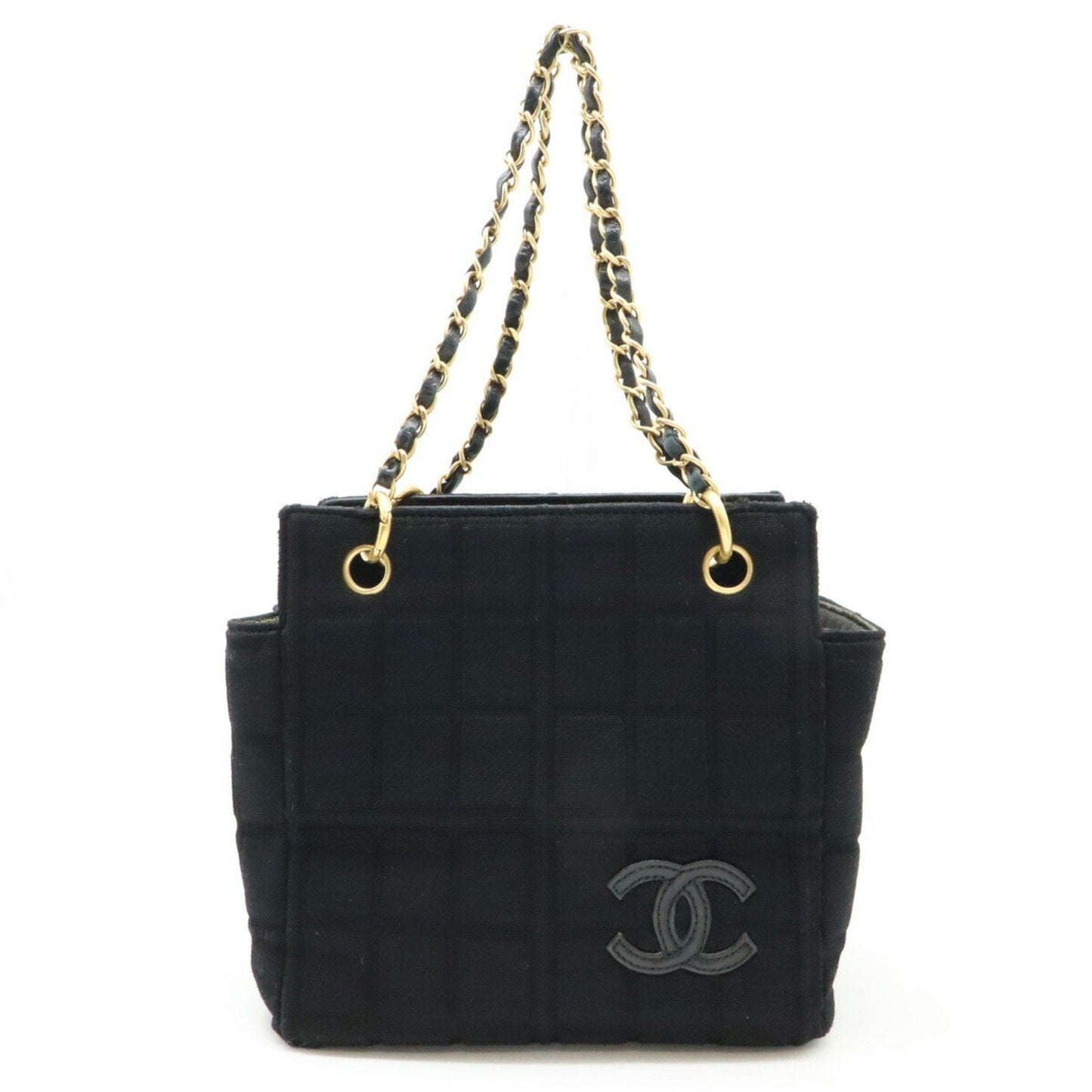 Chanel Sac Chain Tote en coton noir