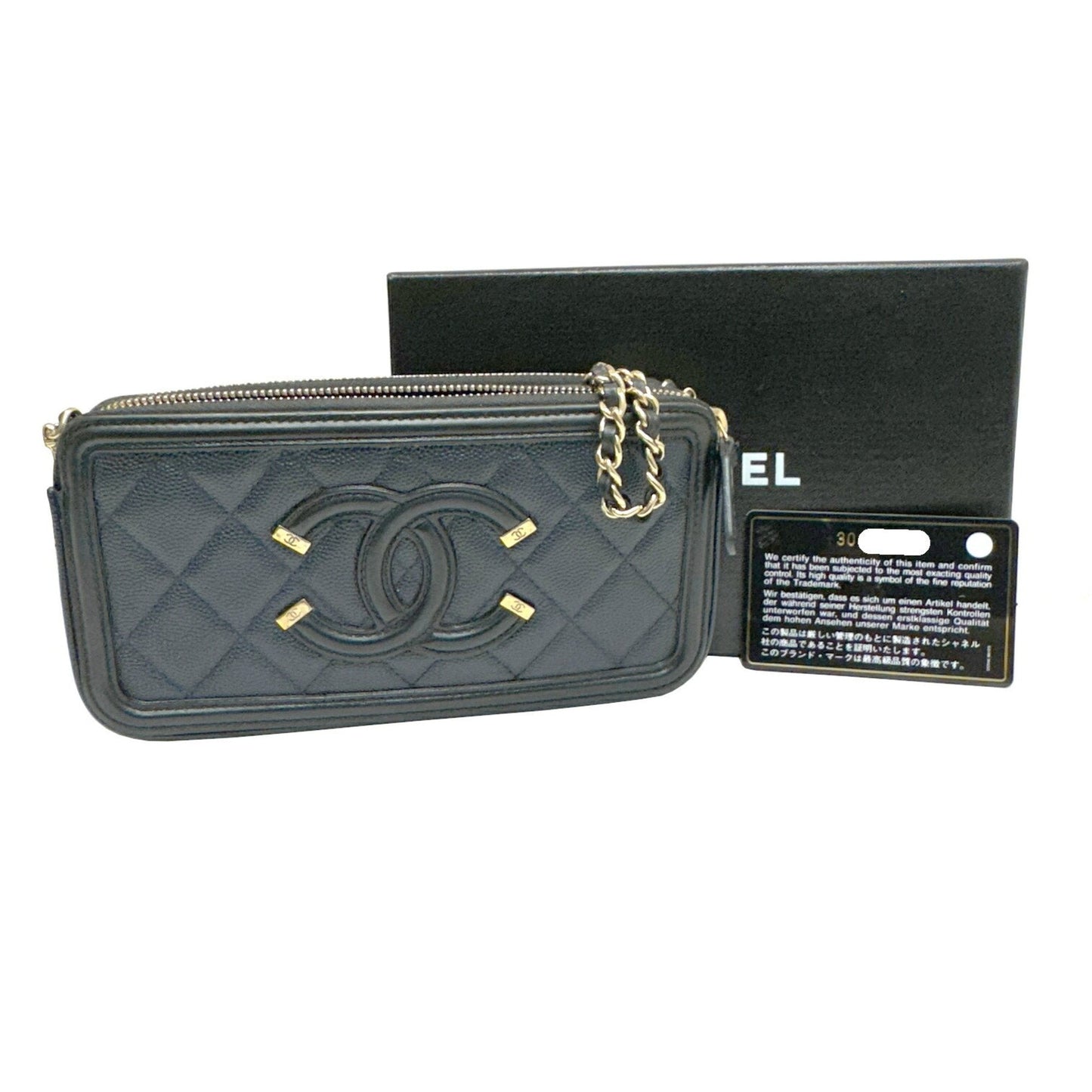 Chanel Sac Filigree en cuir caviar noir