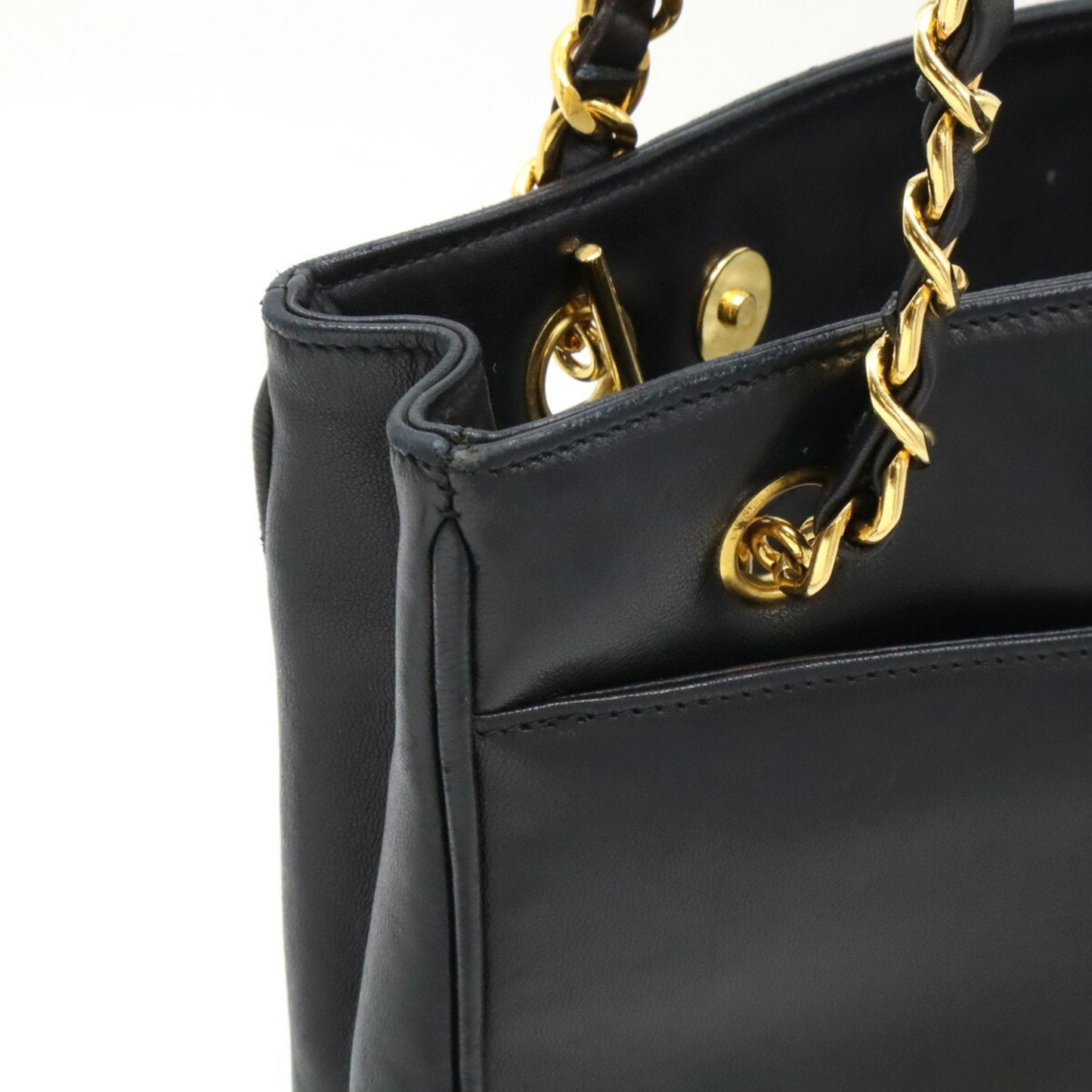 Chanel Sac Chain Tote en cuir noir