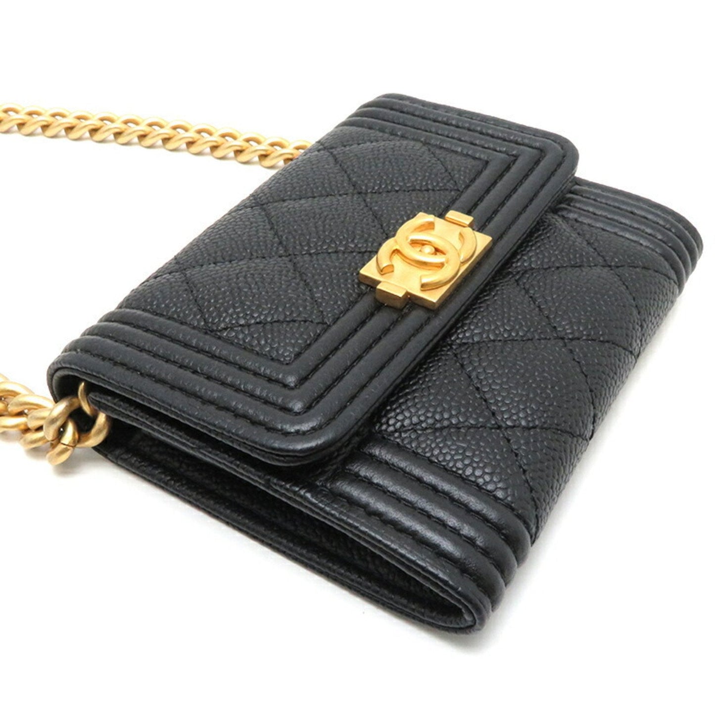 Chanel Sac Boy en cuir caviar noir