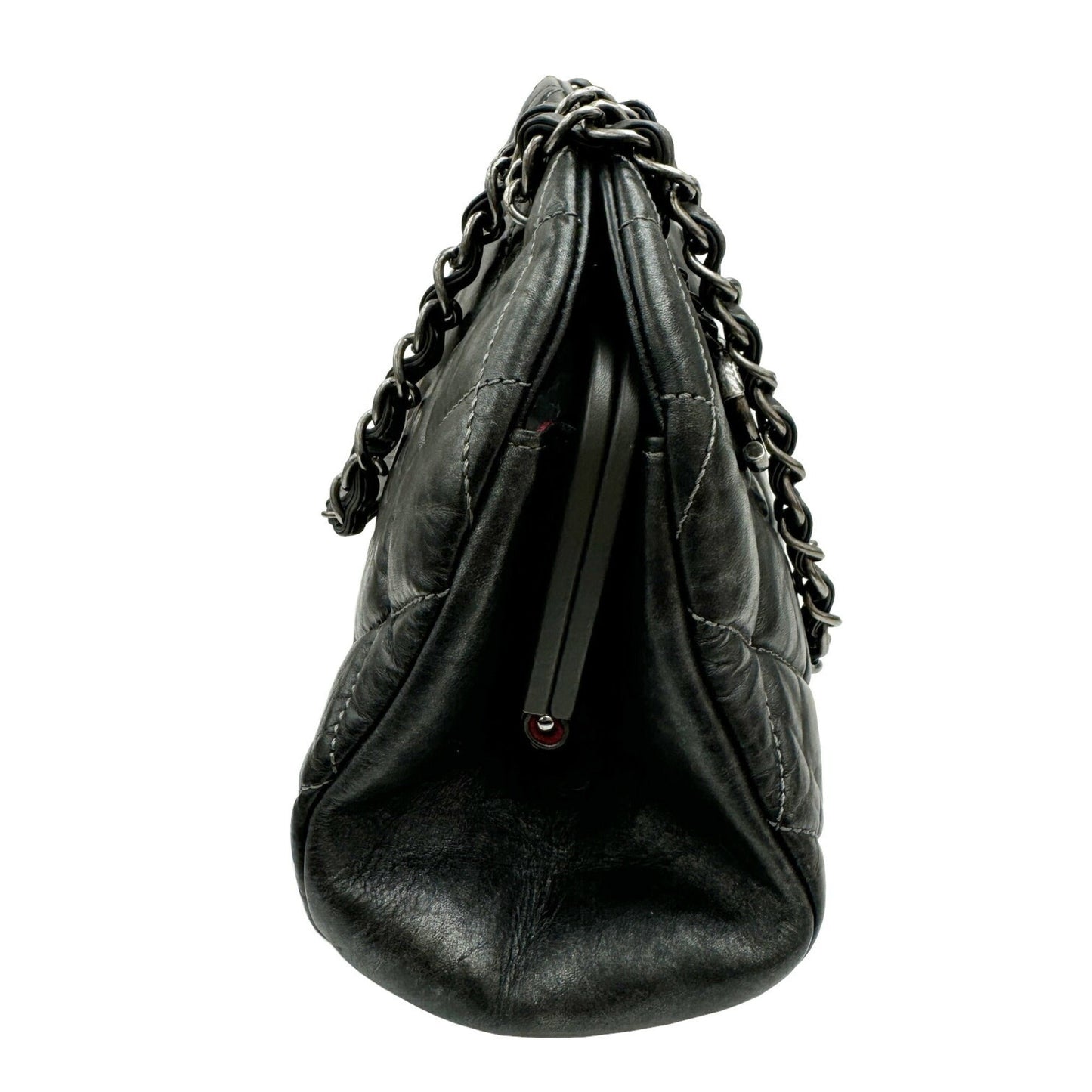 Chanel Sac Mademoiselle en cuir gris