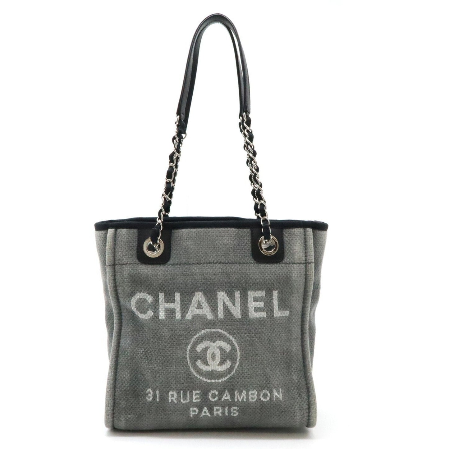 Chanel Sac Deauville en toile noir