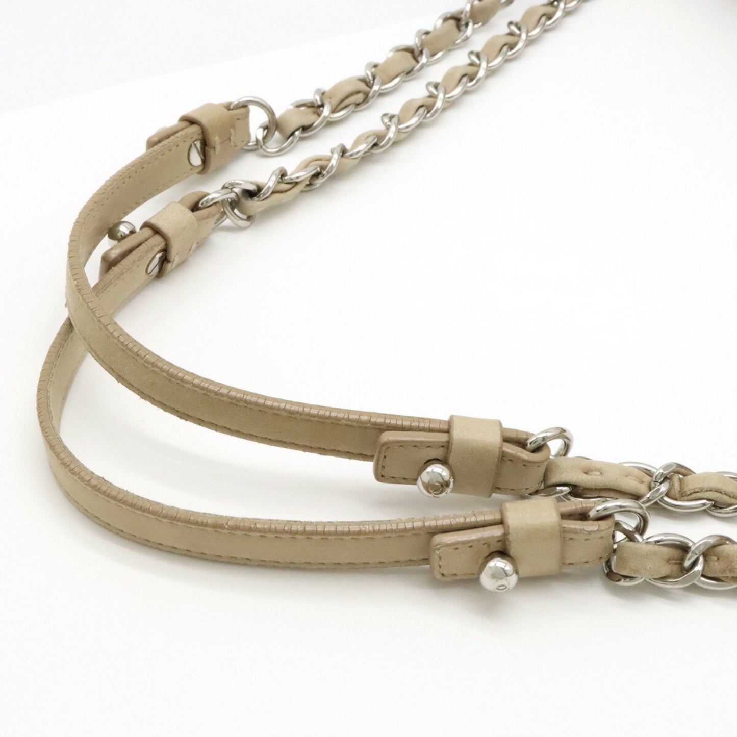 Chanel Sac Chain Tote en cuir beige